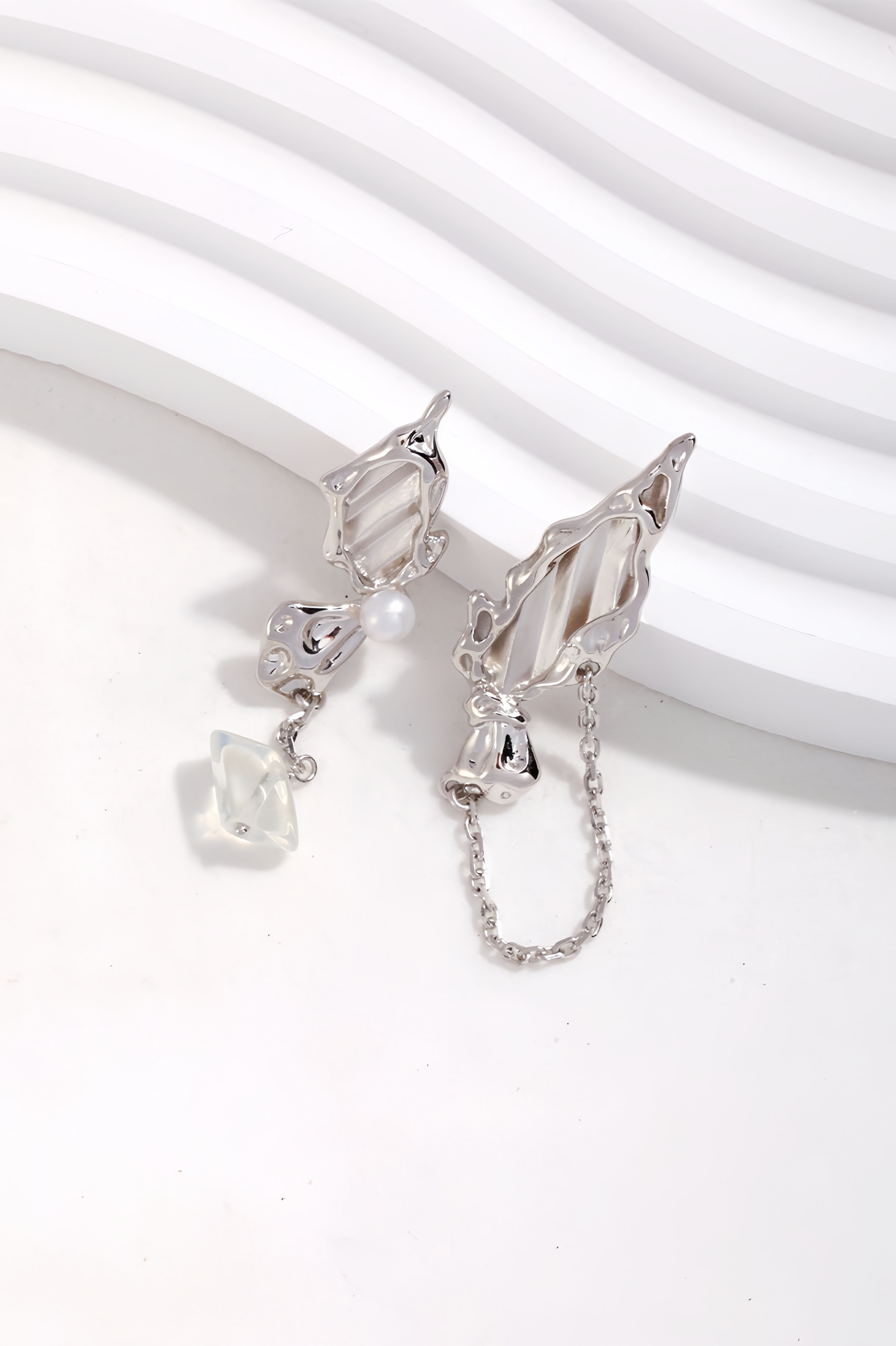 18K S925 sterling silver fashion personality romantic pearl opal earrings necklace bracelet ring