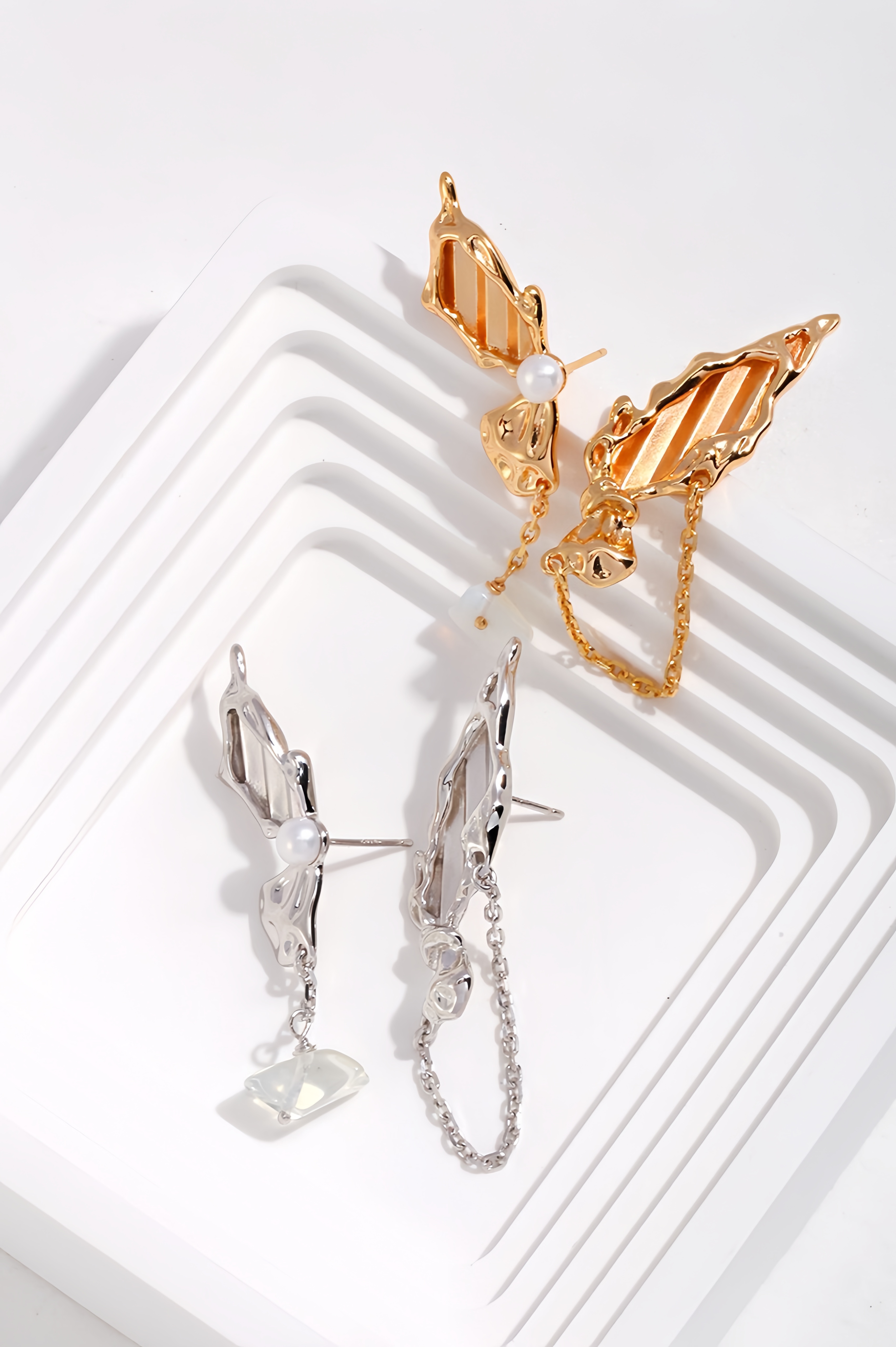 18K S925 sterling silver fashion personality romantic pearl opal earrings necklace bracelet ring