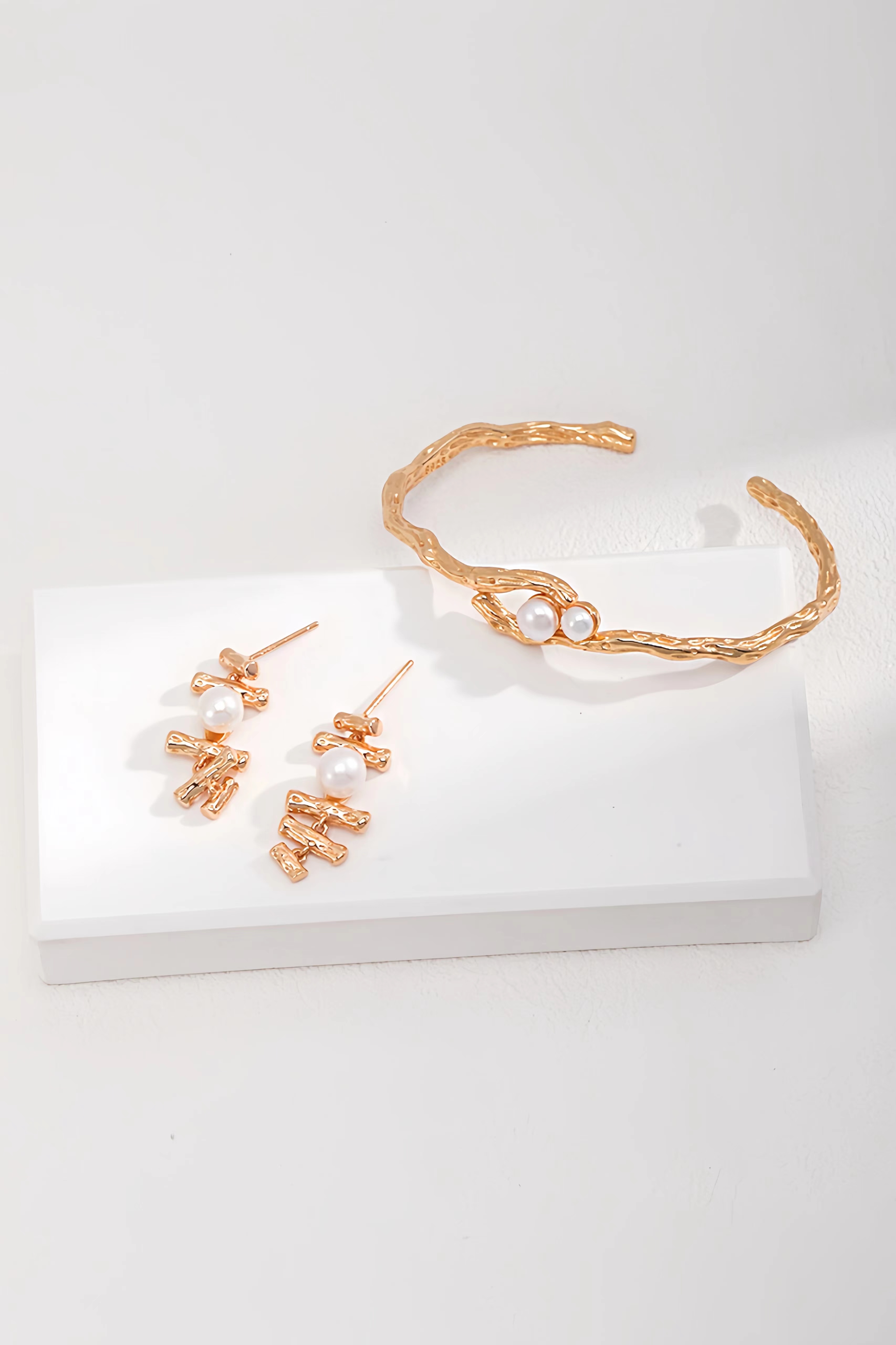 18K S925 sterling silver fashion simple atmosphere temperament bracelet earrings necklace