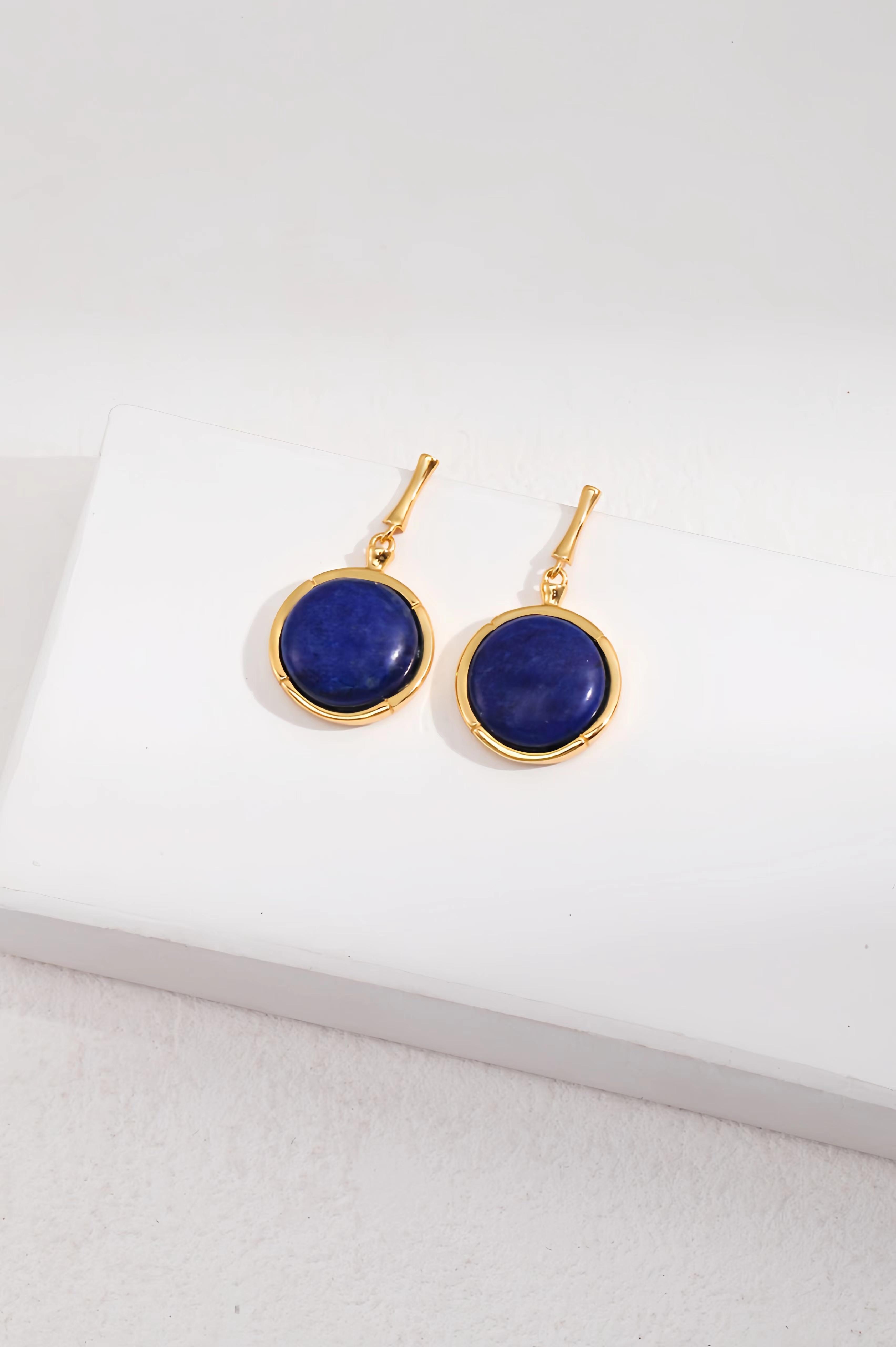 18K S925 Sterling Silver Fashion Noble Premium Lapis Lazuli Earrings Necklace Ring