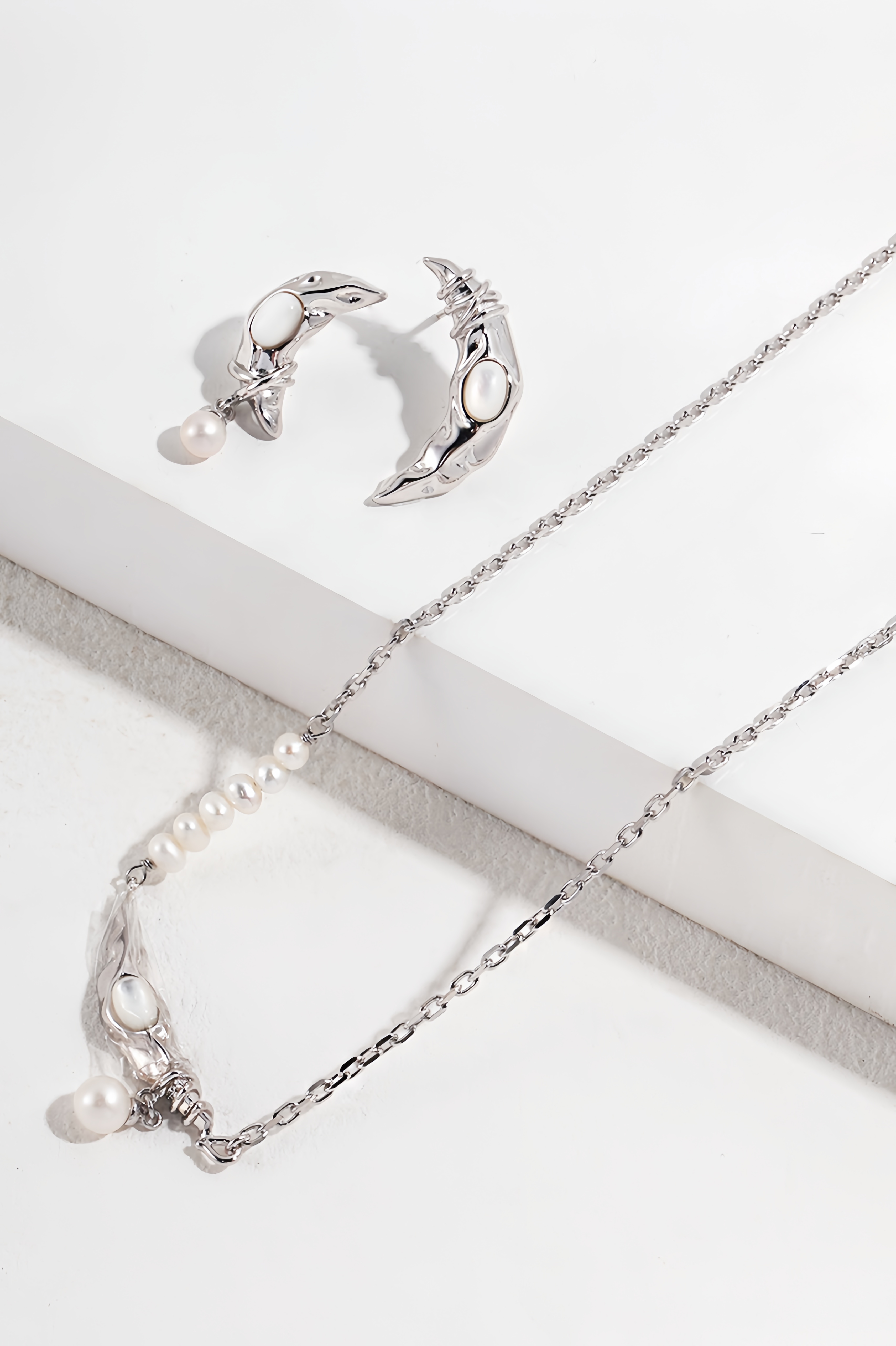 18K S925 Sterling Silver Fashion Vintage Premium Elegant Lapis Lazuli Earrings Necklace