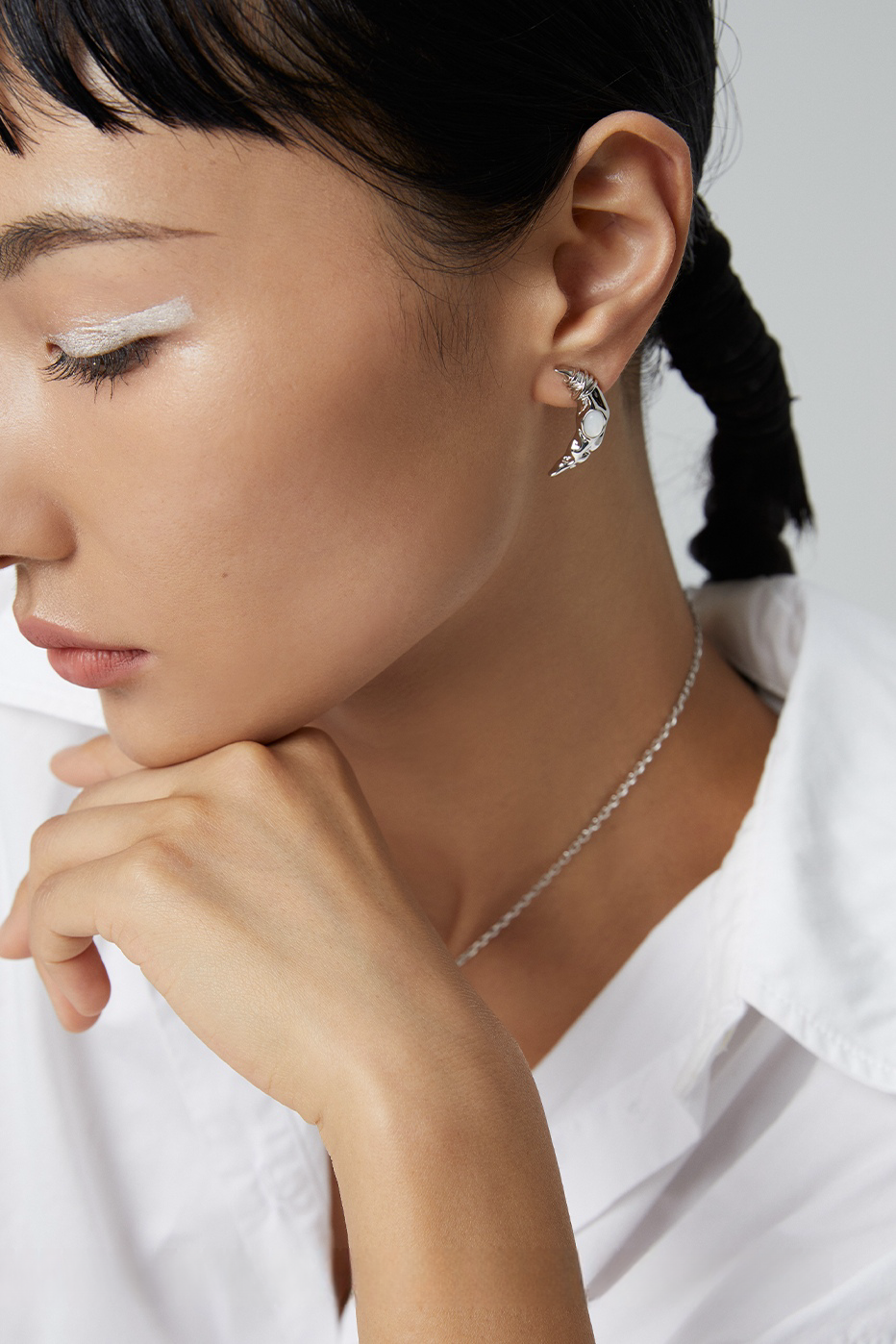 18K S925 Sterling Silver Fashion Vintage Premium Elegant Lapis Lazuli Earrings Necklace