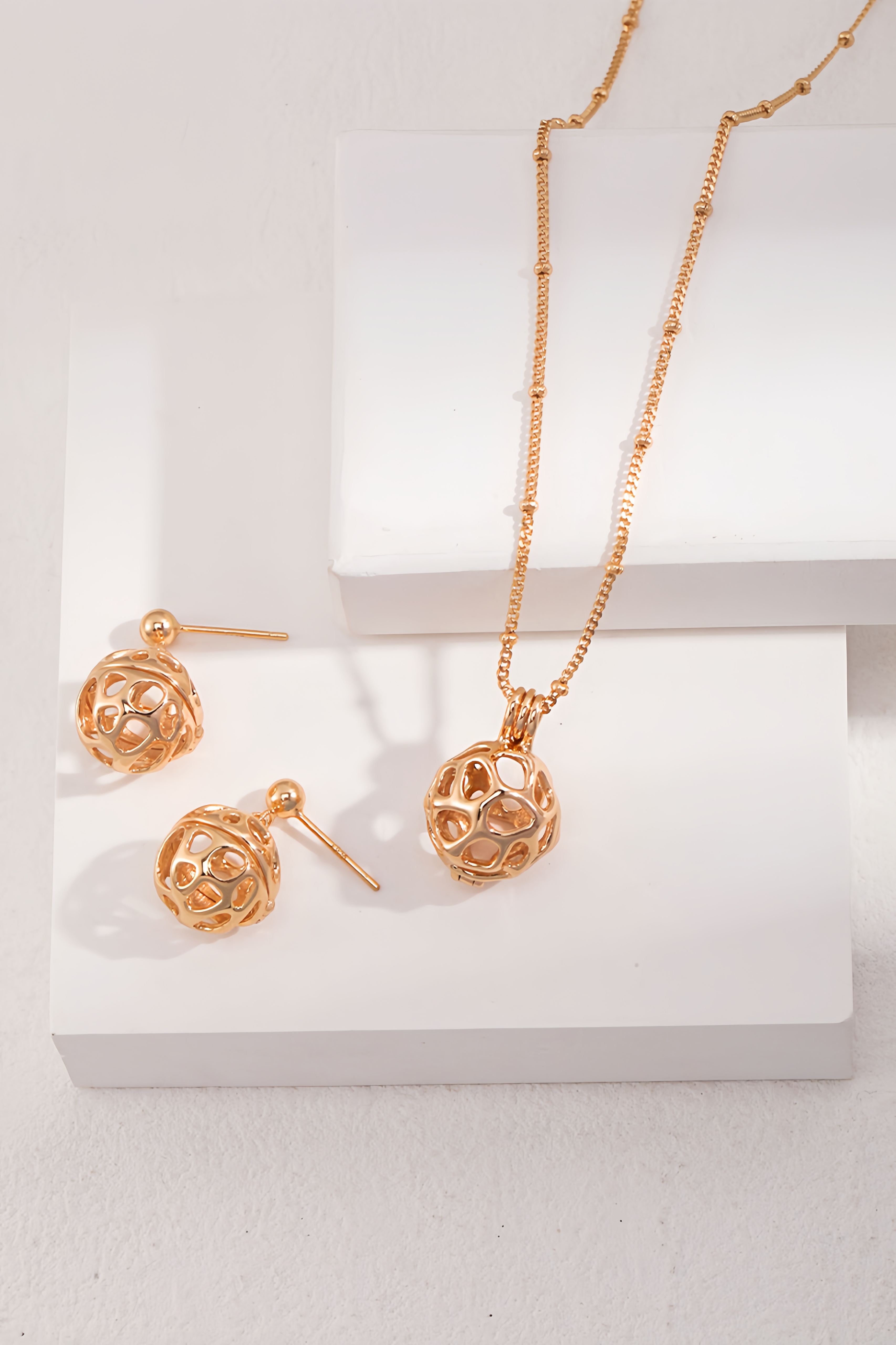 18K S925 Sterling Silver Fashion Personalized Premium Feeling Fun Earrings Necklace