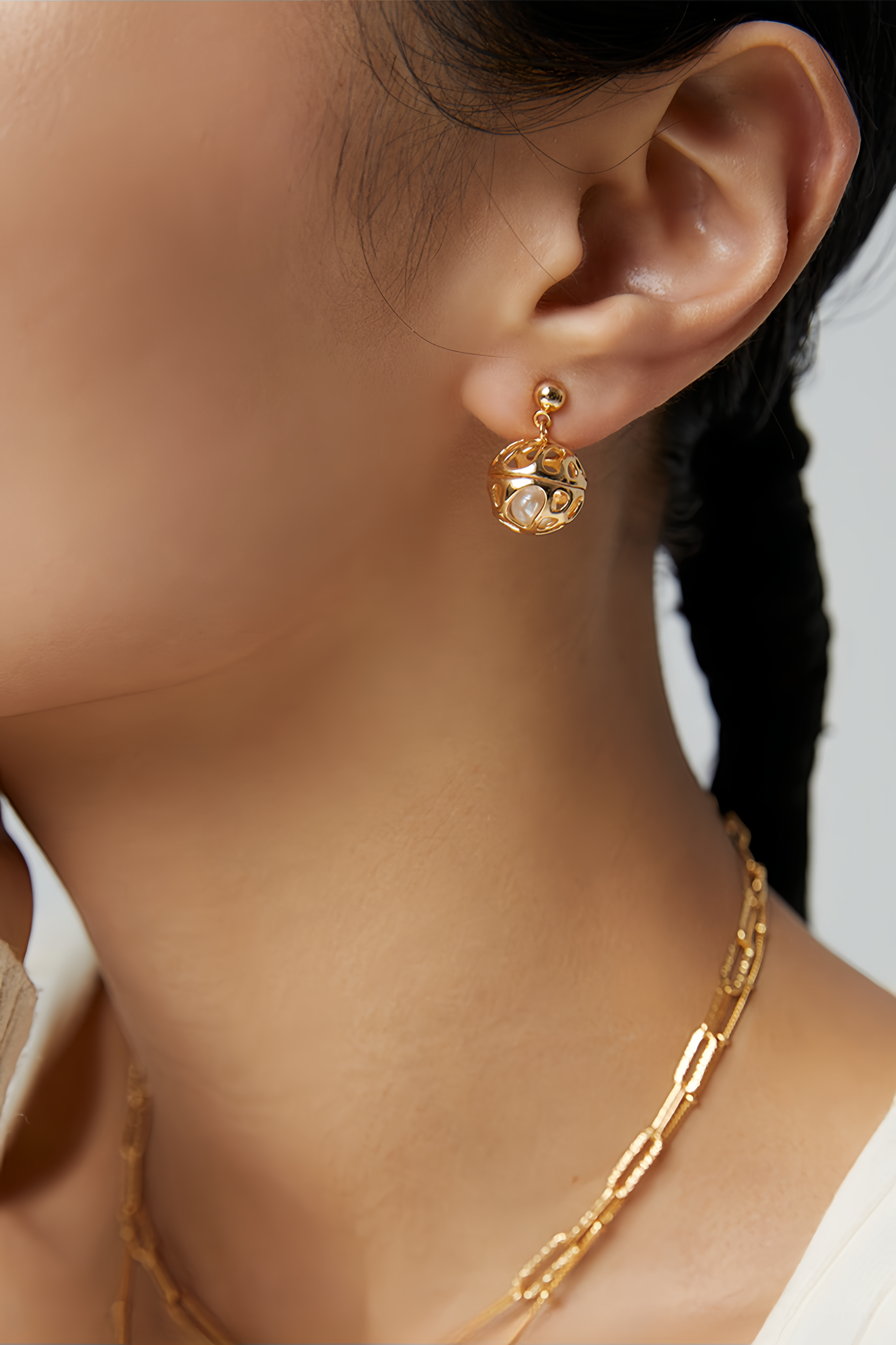 18K S925 Sterling Silver Fashion Personalized Premium Feeling Fun Earrings Necklace