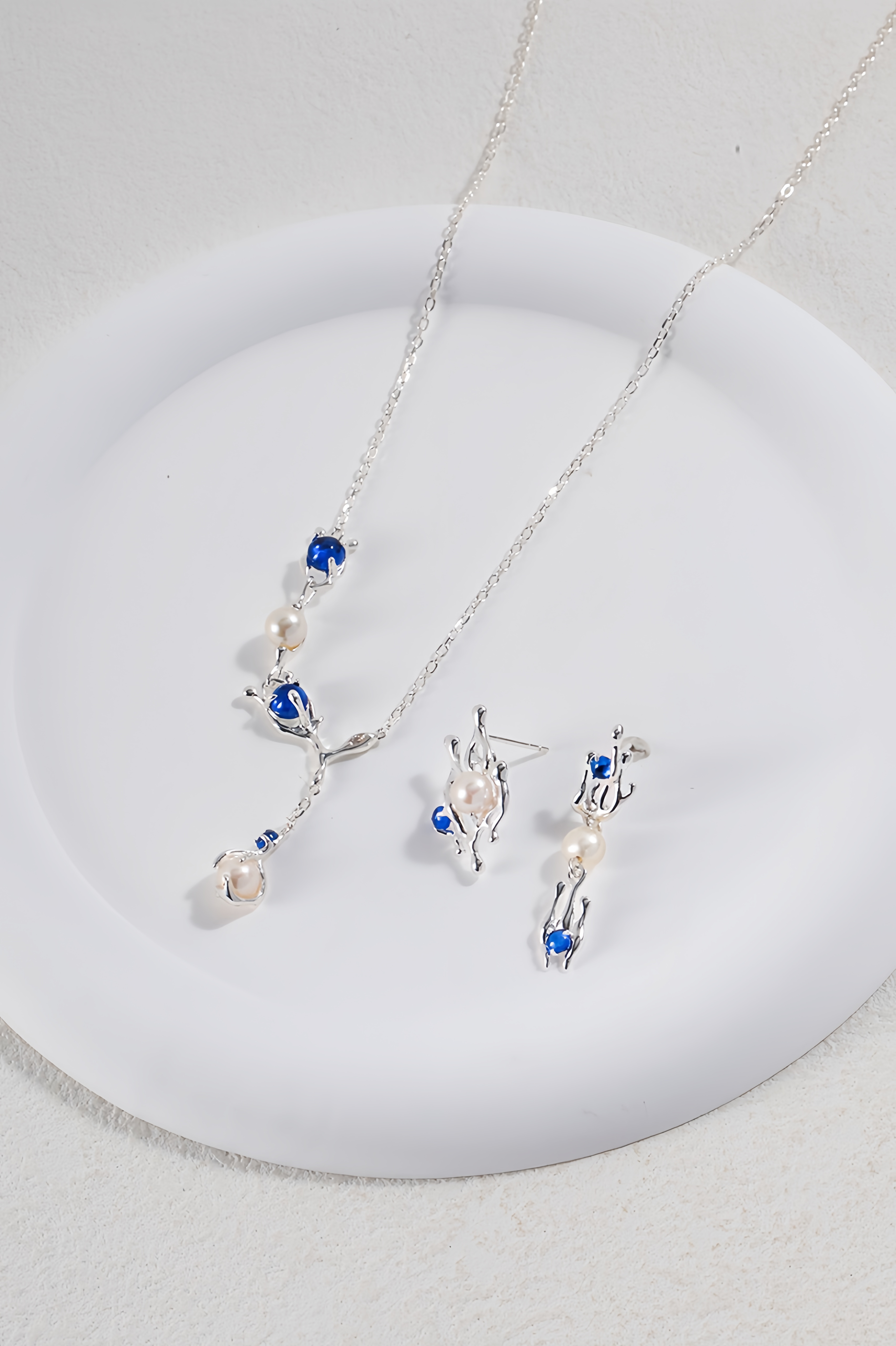 18K S925 sterling silver fashion exquisite noble earrings necklace