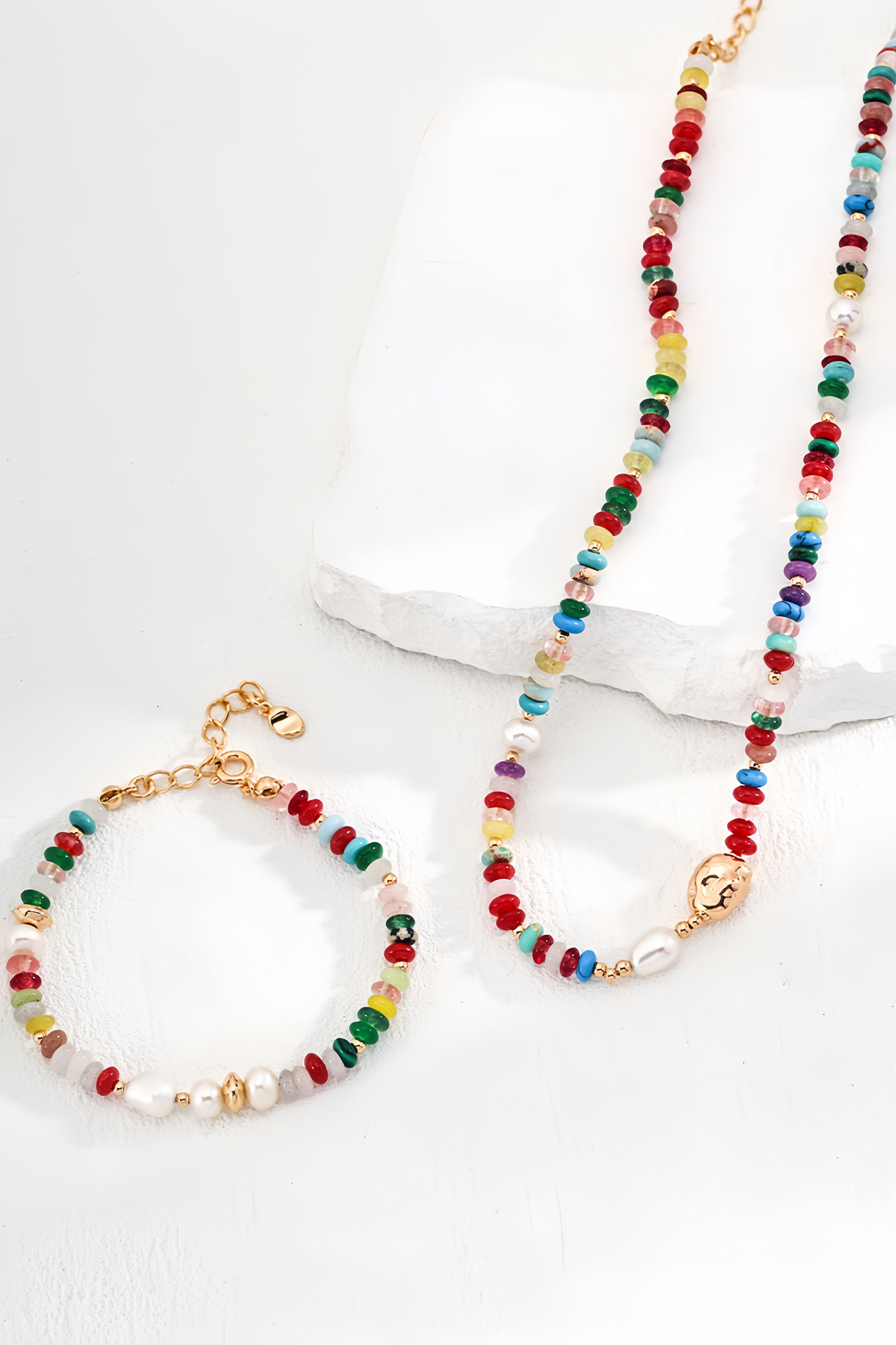 18K S925 Sterling Silver Fashion Personalized Color Stone Bracelet Necklace Earrings