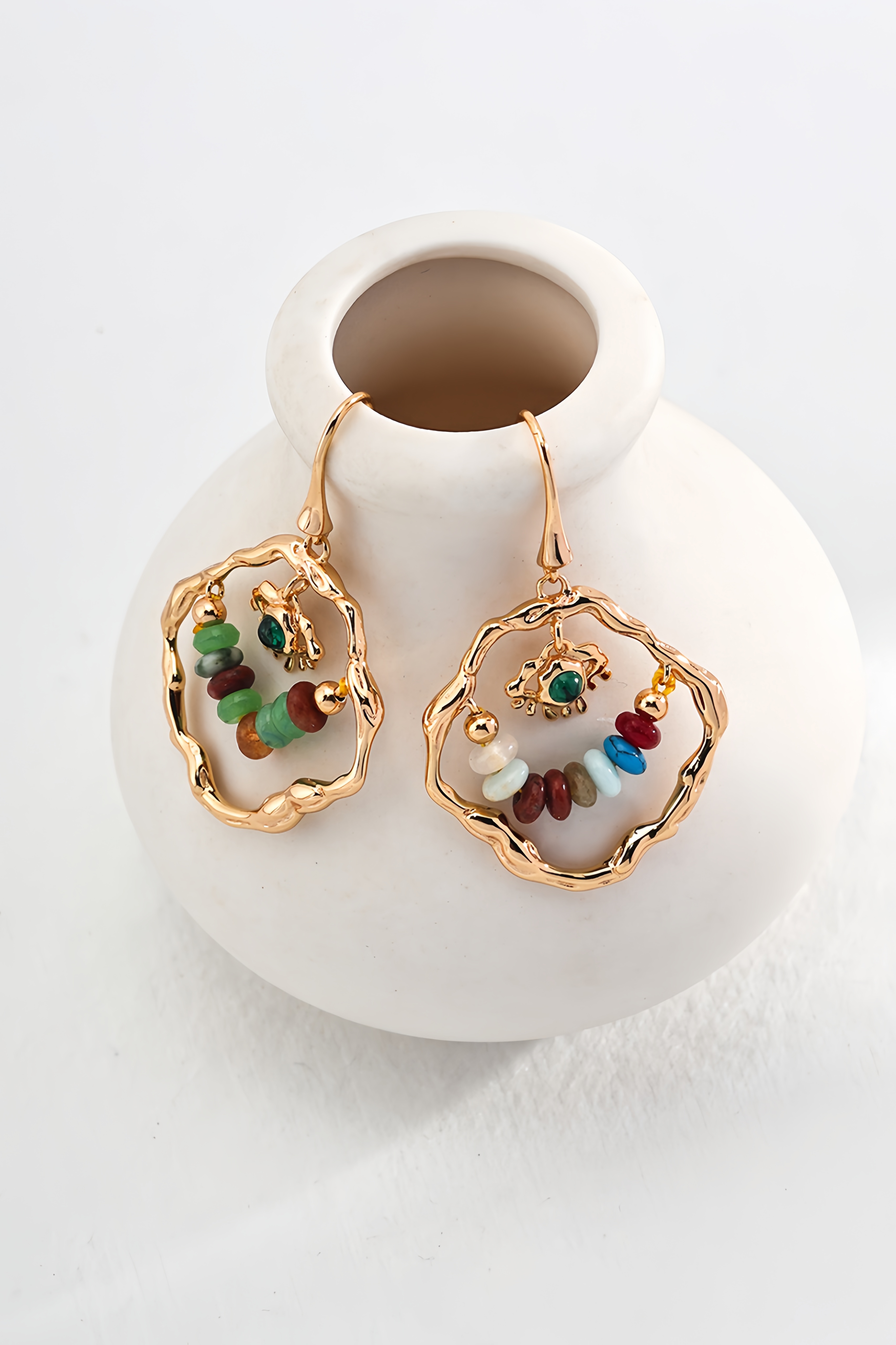 18K S925 Sterling Silver Fashion Personalized Color Stone Bracelet Necklace Earrings