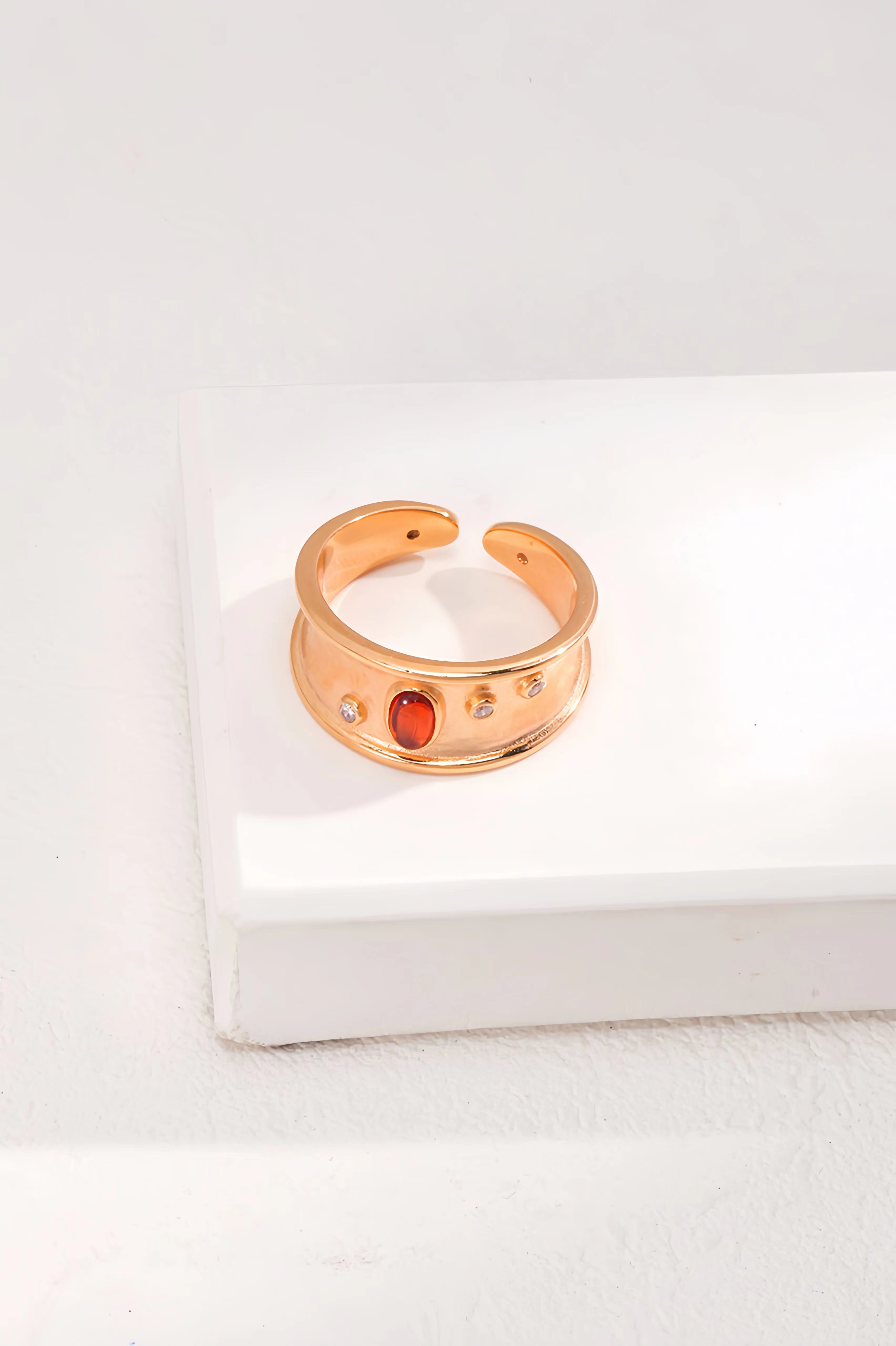 18K S925 Sterling Silver Fashion Exquisite Vintage Simple Versatile Ring