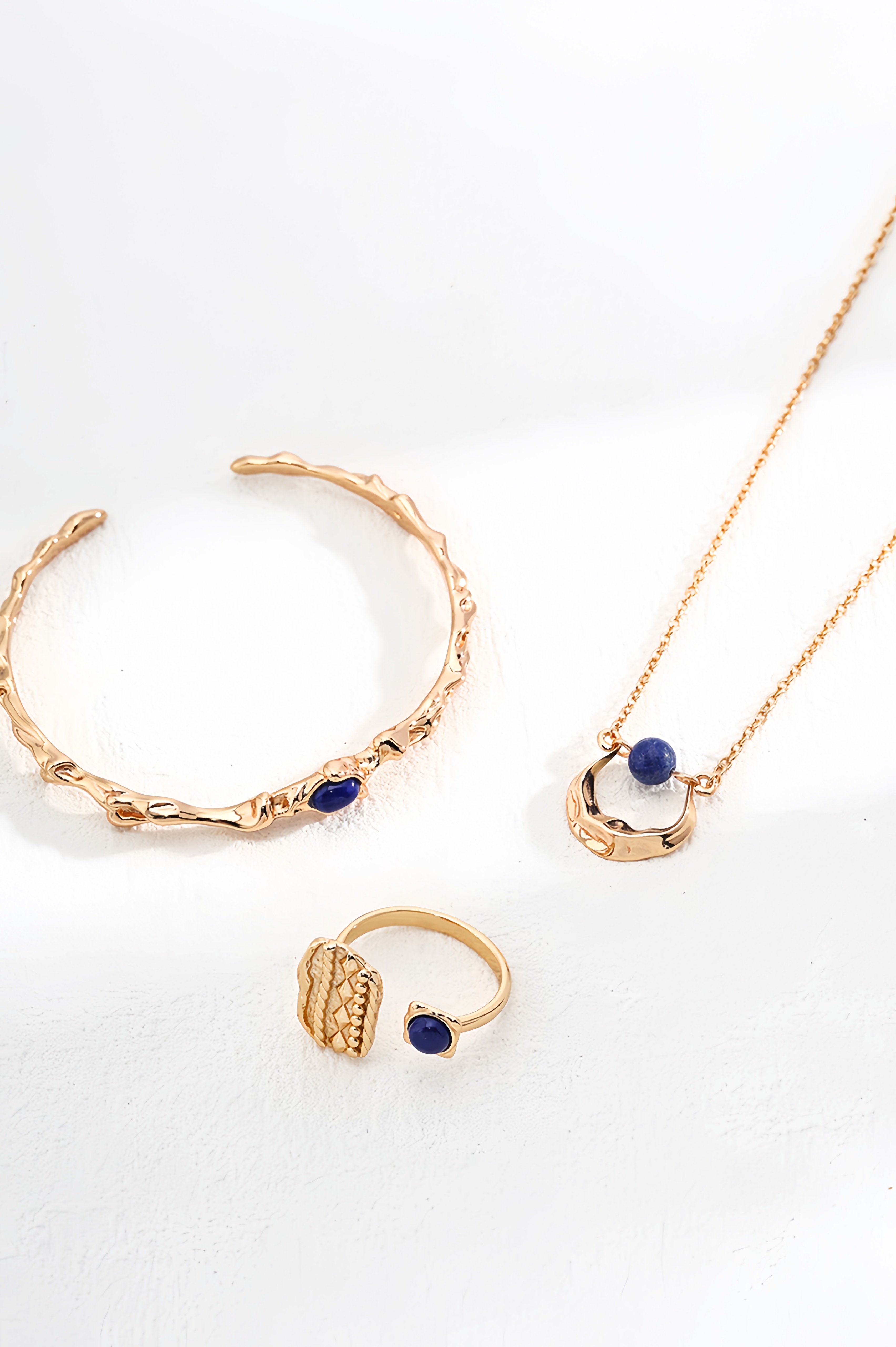 18K S925 sterling silver fashion personality senior sense bracelet ring necklace