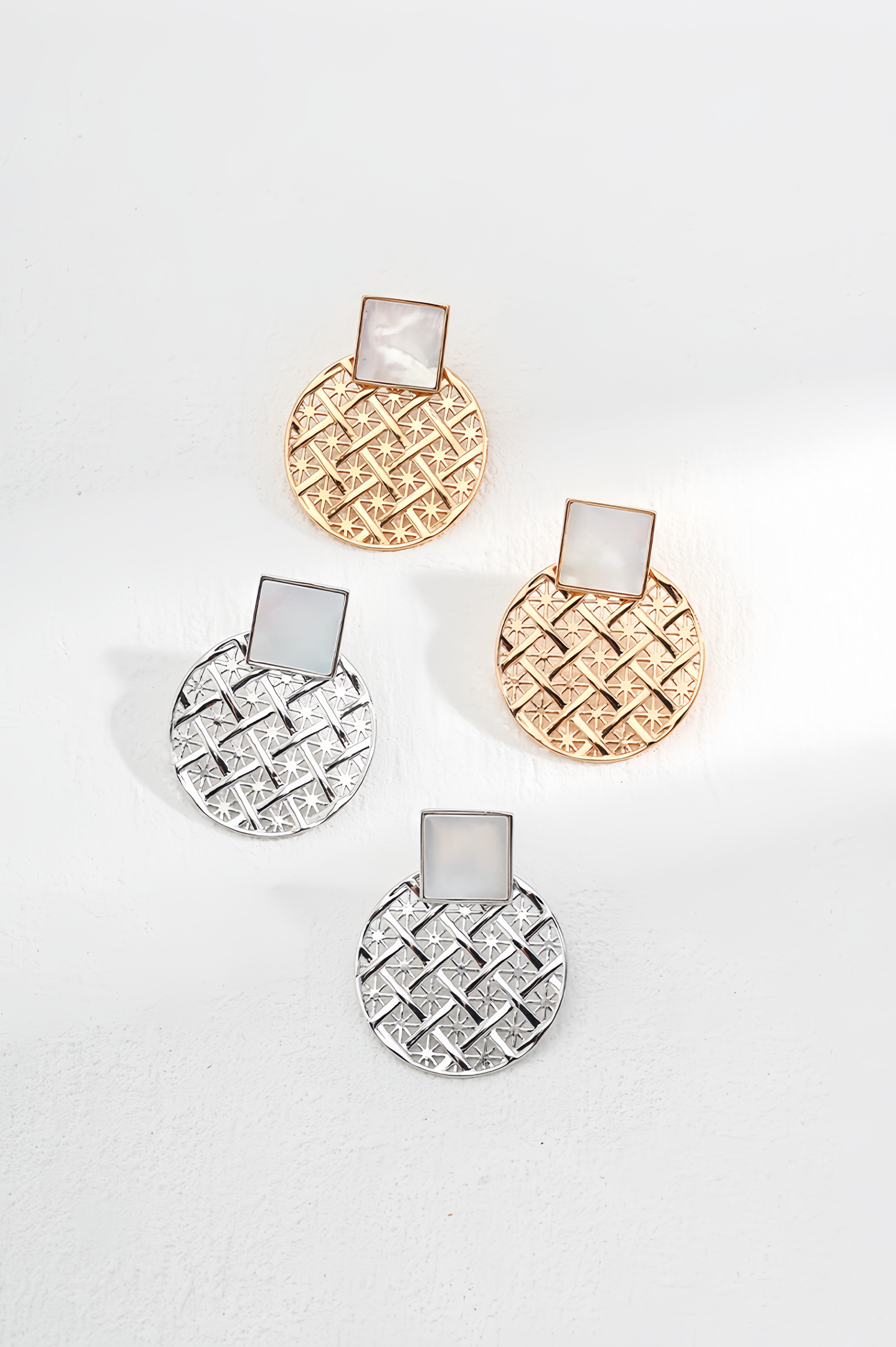 18K S925 Sterling Silver Fashion Simple Peplum Earrings