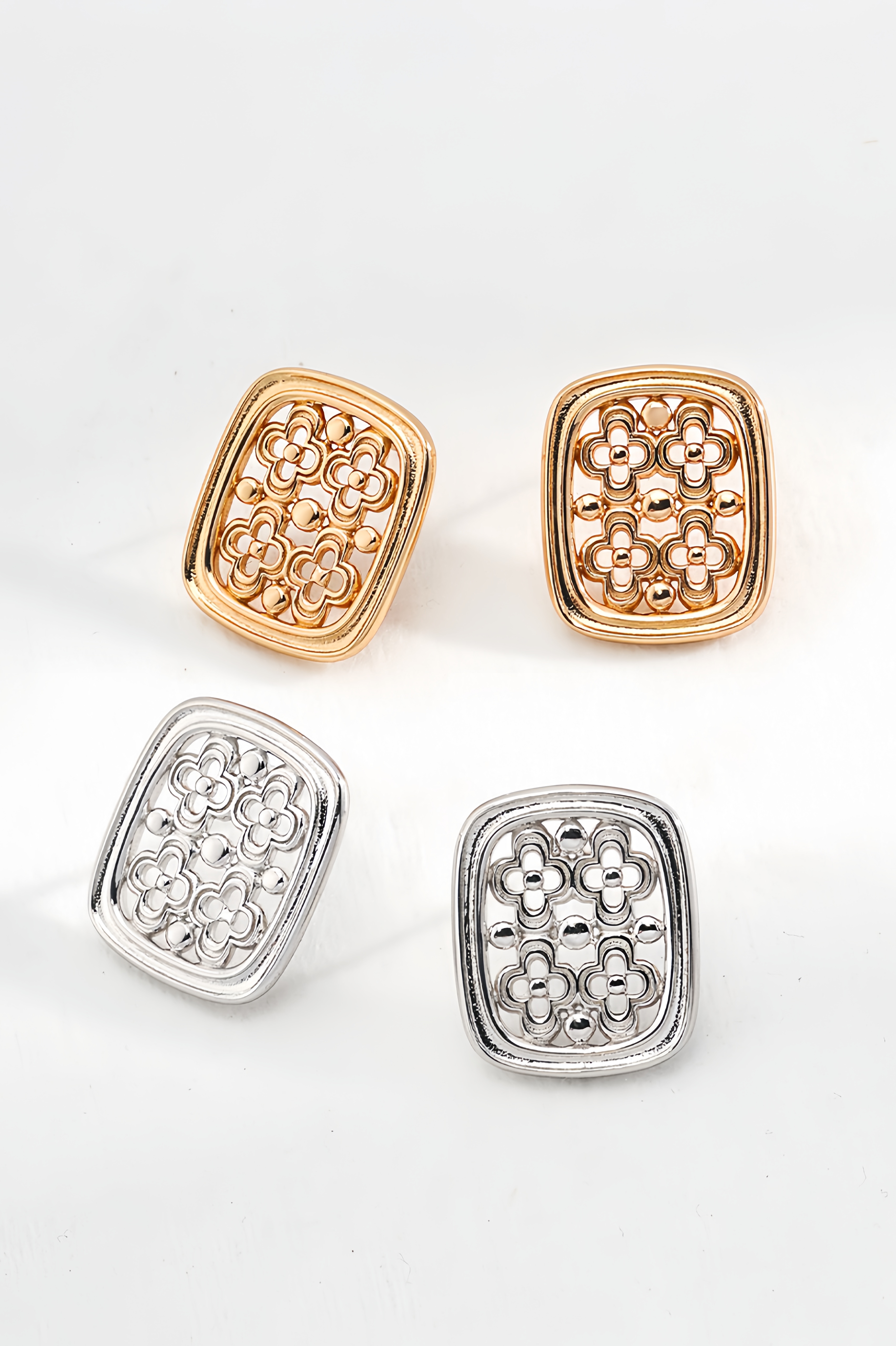 18K S925 Sterling Silver Fashion Simple Peplum Earrings