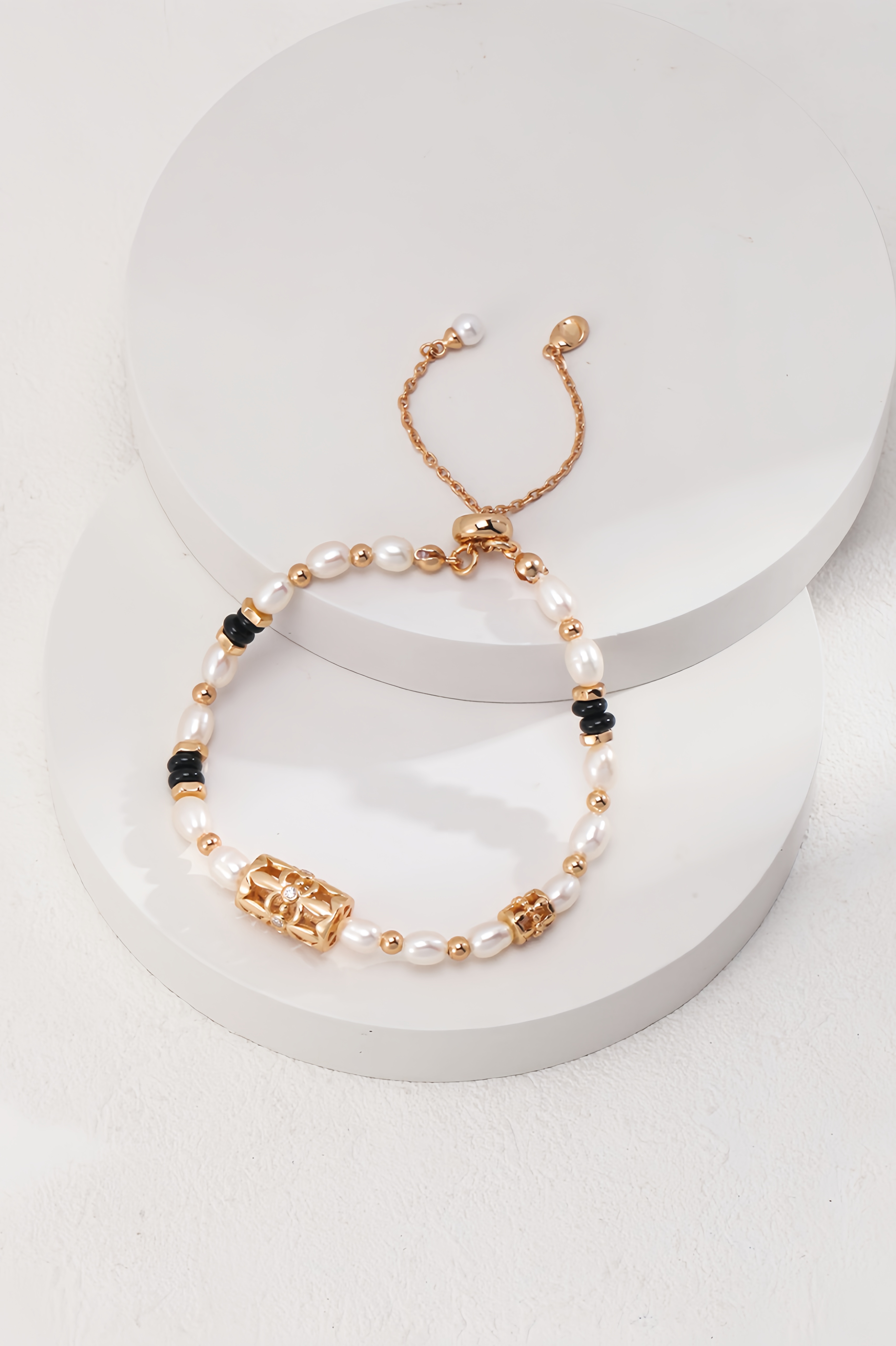 18K S95 Sterling Silver Fashion Elegant Unique Premium Pearl Bracelet