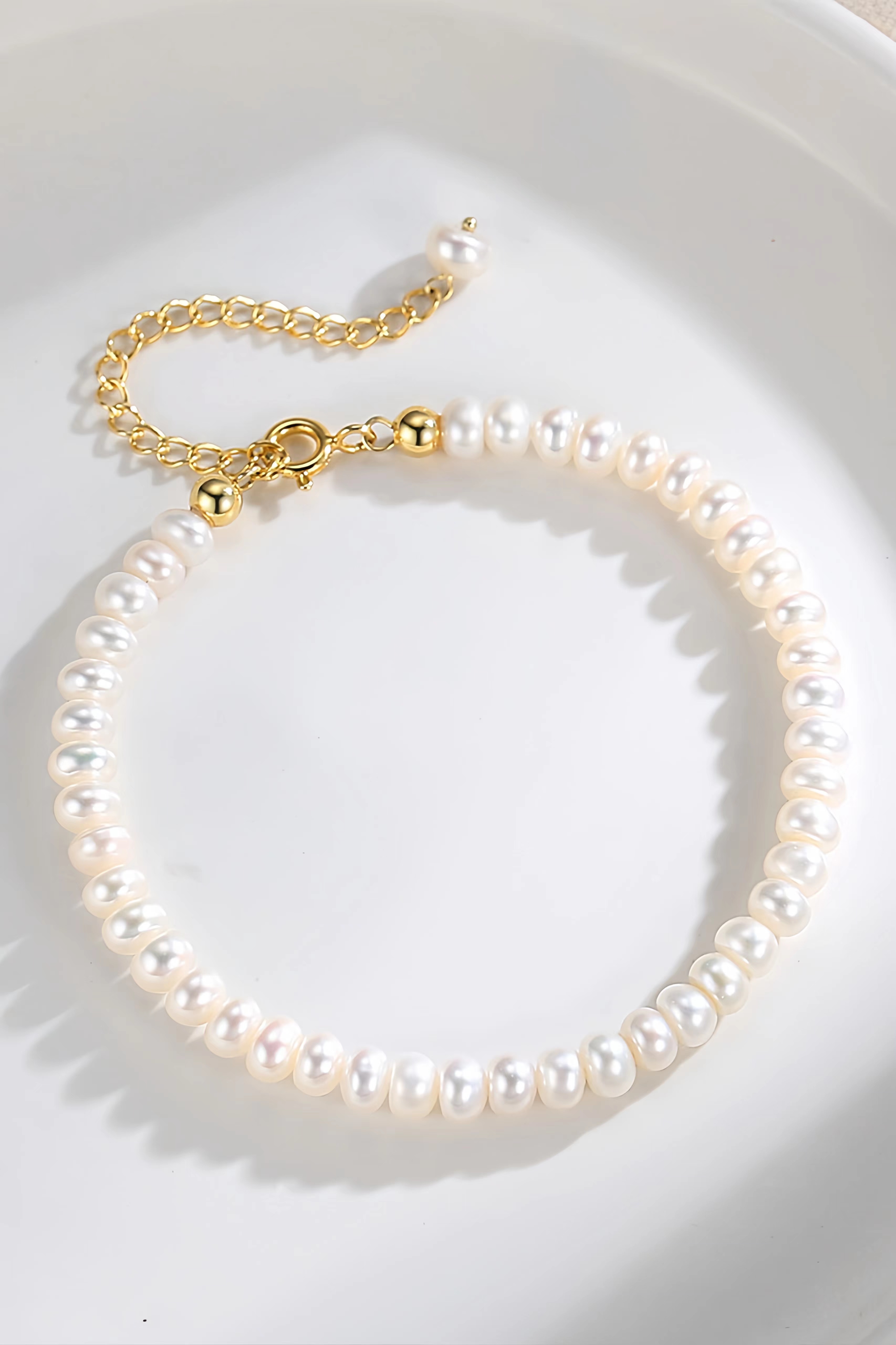 18K S95 sterling silver fashion temperament elegant and noble pearl necklace bracelet