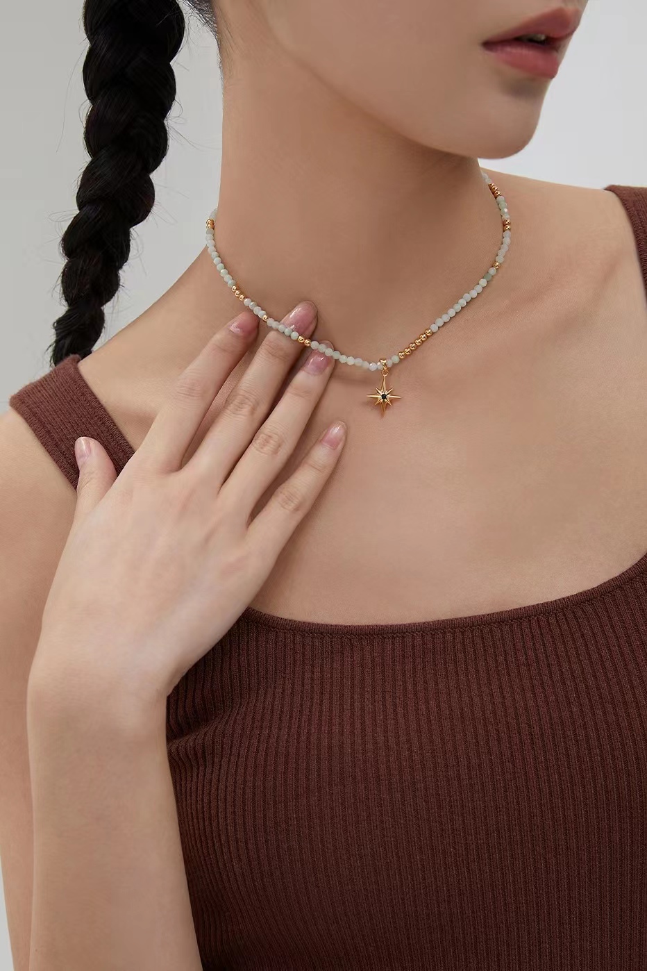 18K S95 Sterling Silver Fashion Exquisite Premium Feeling Bracelet Necklace