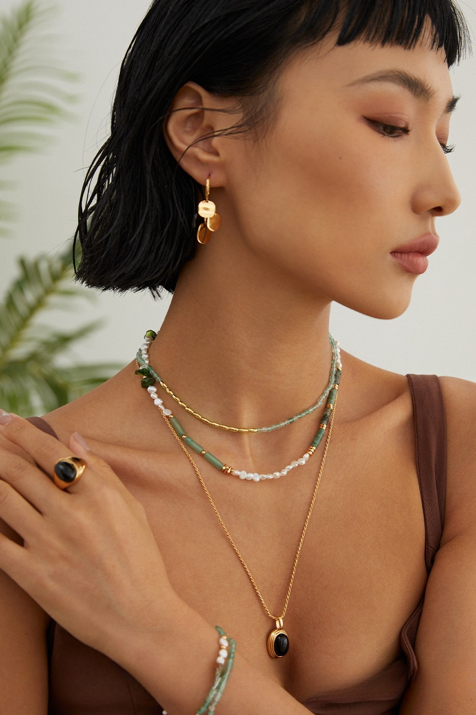 Rose Gold Natural Moonstone Ring