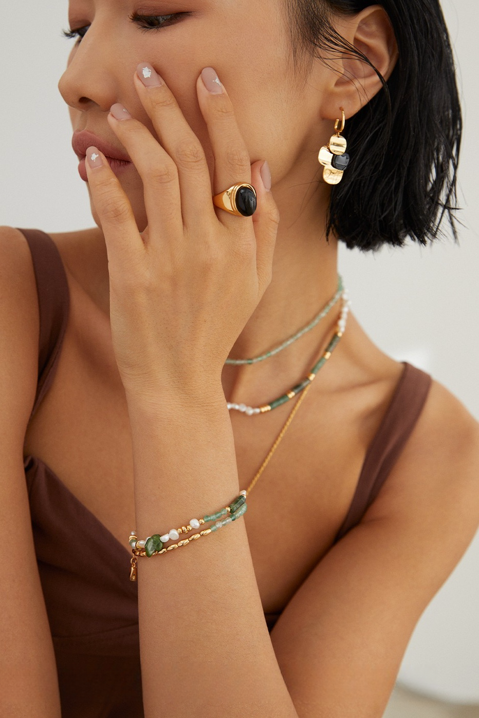 Rose Gold Natural Moonstone Ring