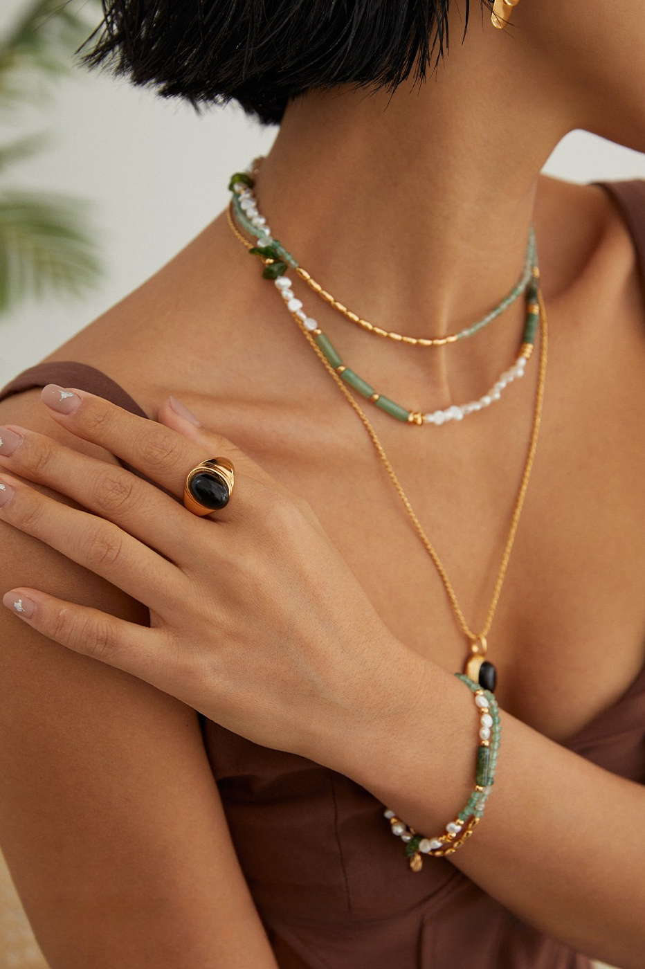 Rose Gold Natural Moonstone Ring