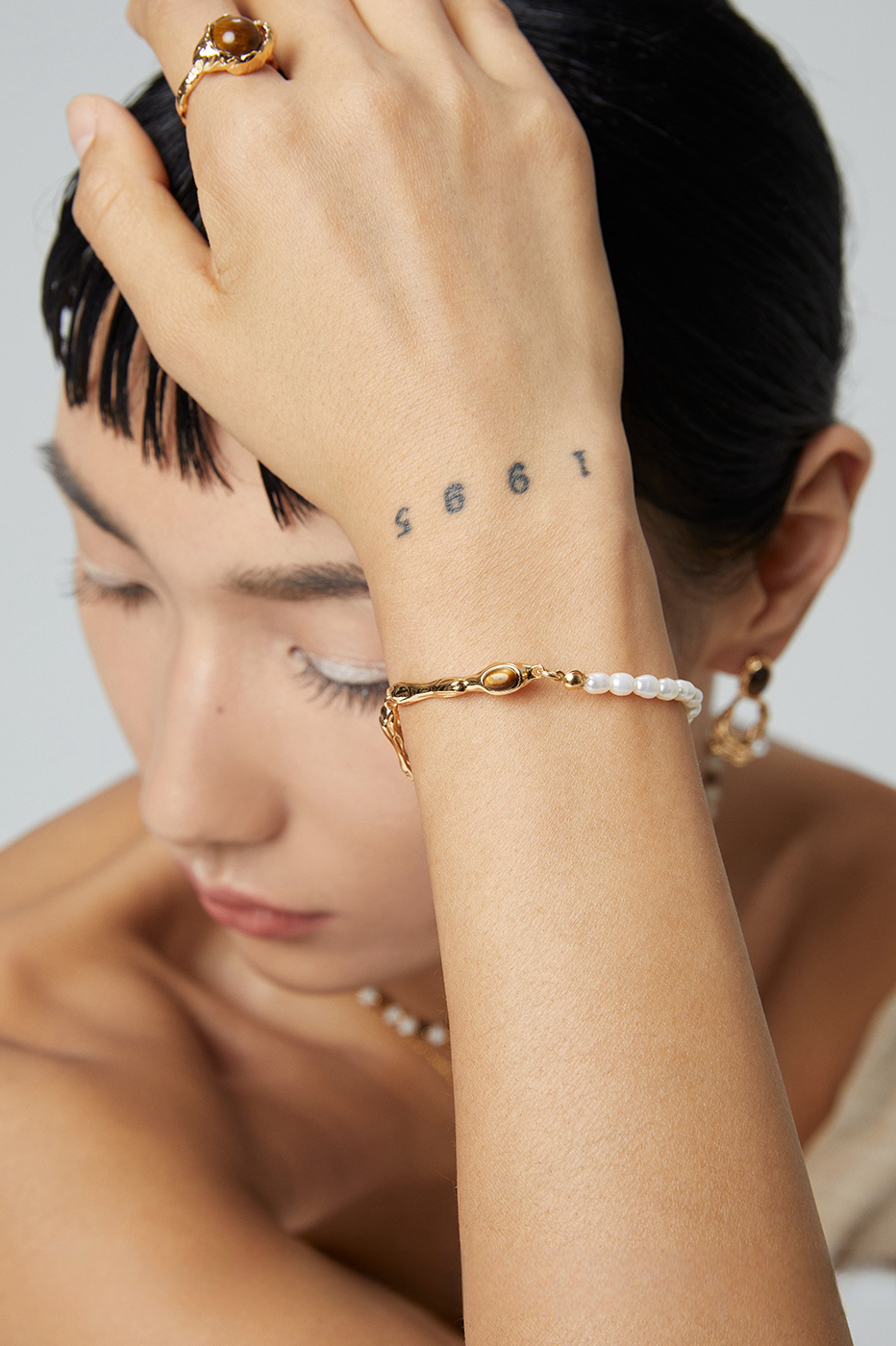 18K S925 Sterling Silver Fashion Unique Personalized Tiger Eye Stone Series