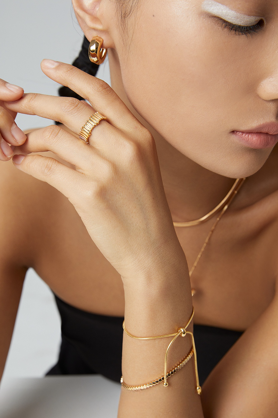 18K S925 sterling silver fashion personality atmosphere elegant senior series