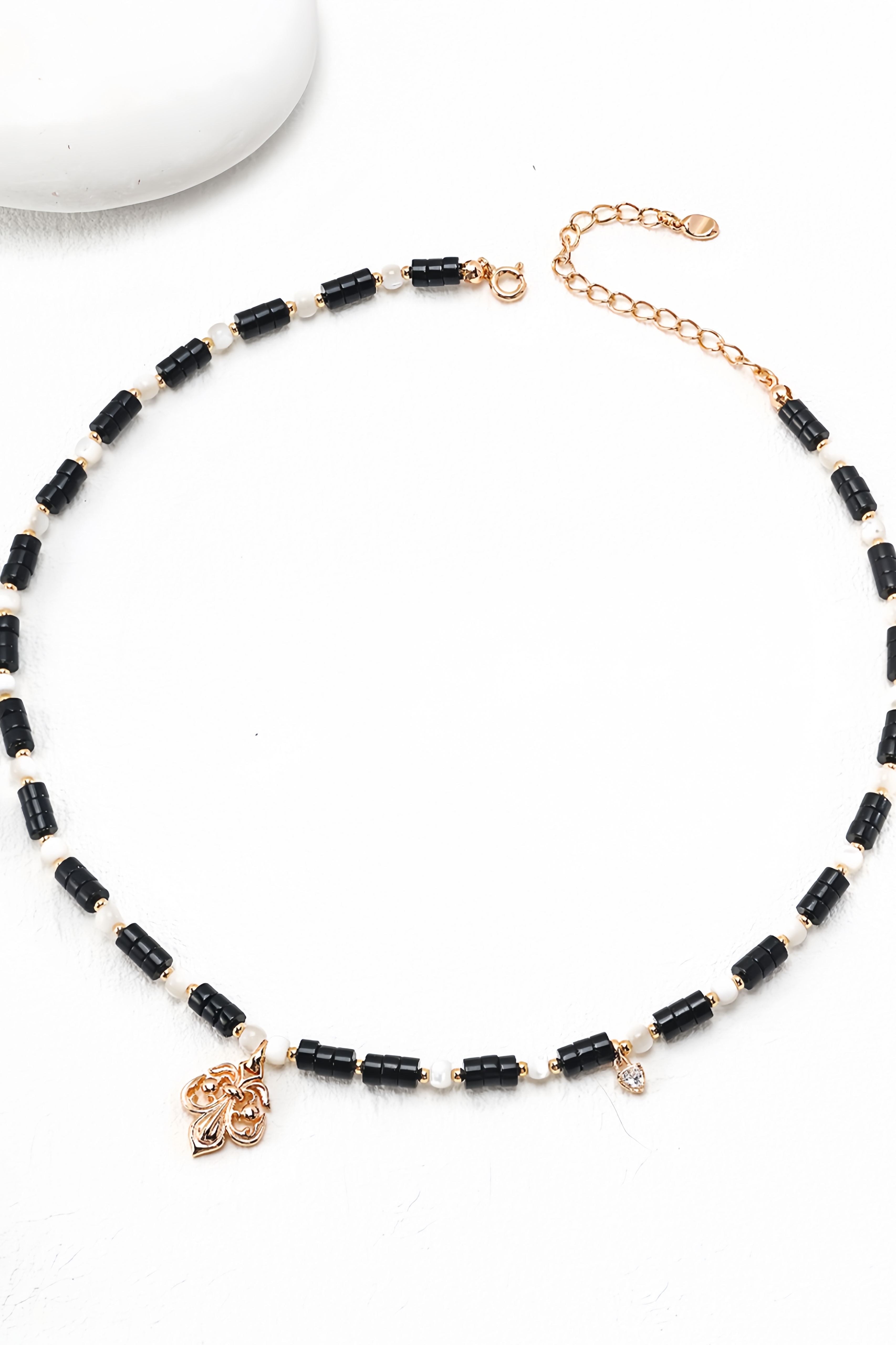 18K S925 Sterling Silver Fashion Unique Noble Onyx Necklace Earrings