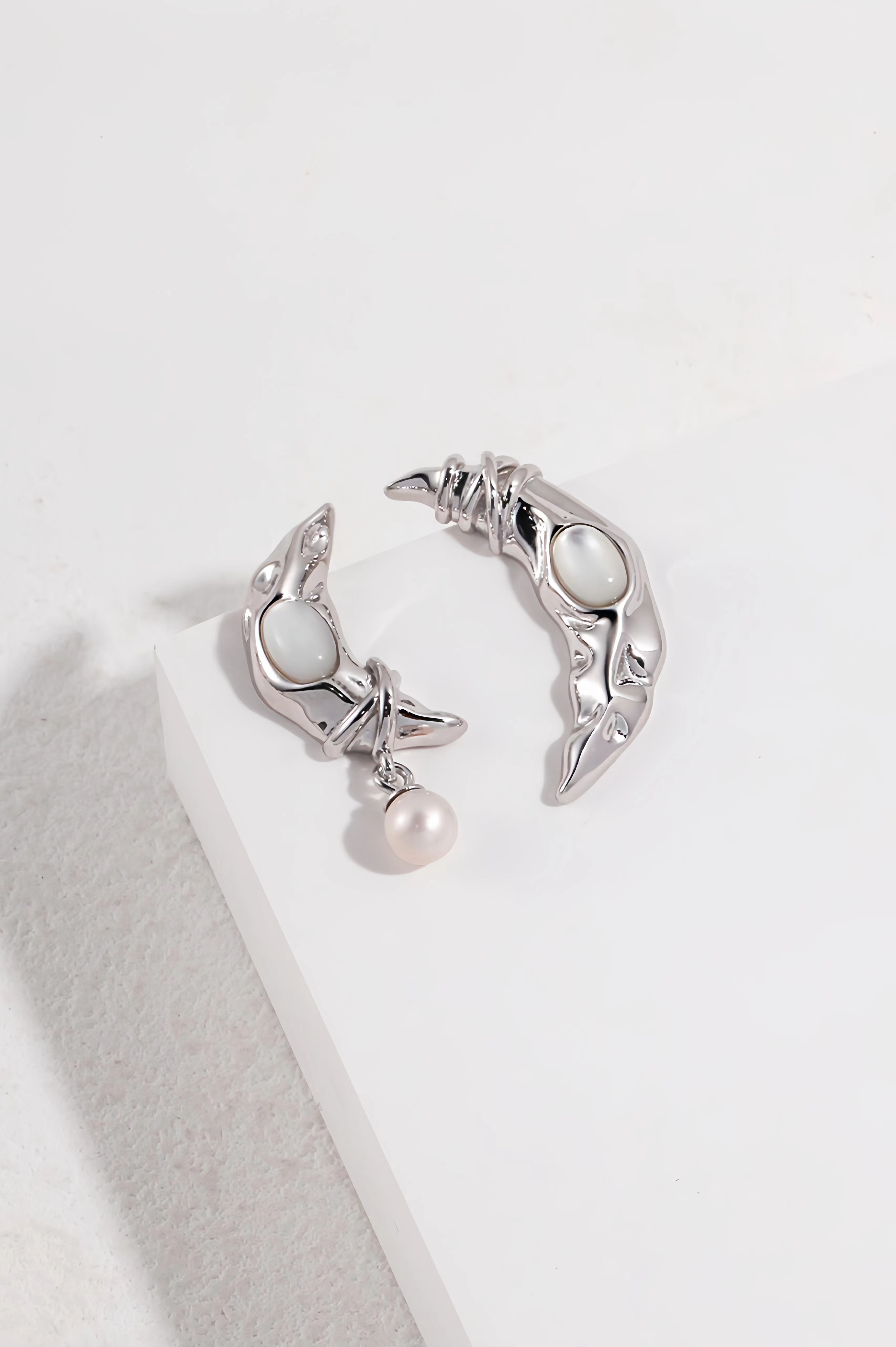 18k s925 sterling silver fashion high class elegant personality earrings necklace