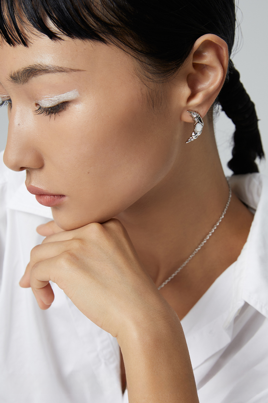 18k s925 sterling silver fashion high class elegant personality earrings necklace