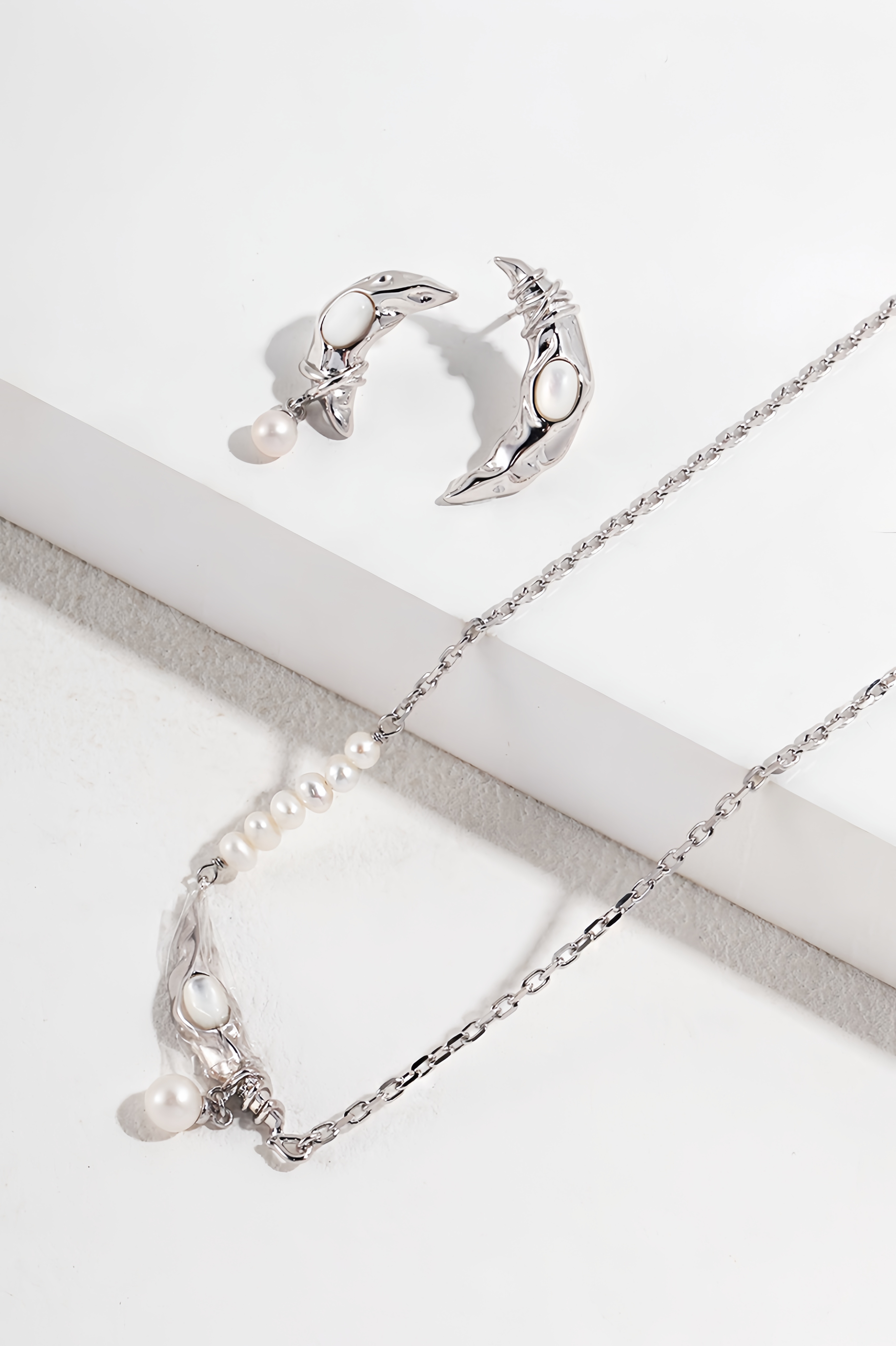 18k s925 sterling silver fashion high class elegant personality earrings necklace