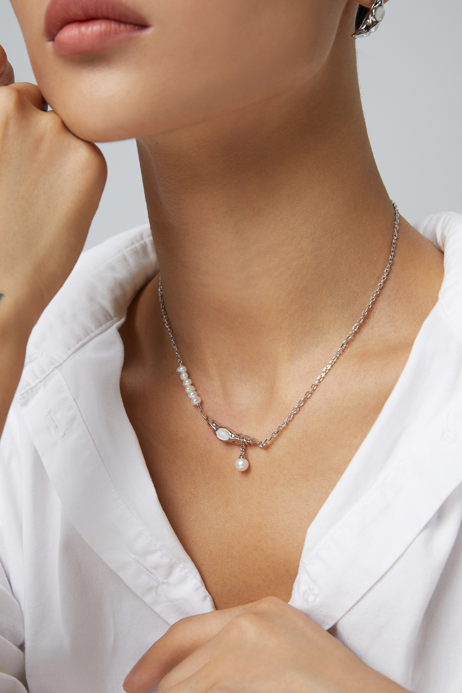 18k s925 sterling silver fashion high class elegant personality earrings necklace