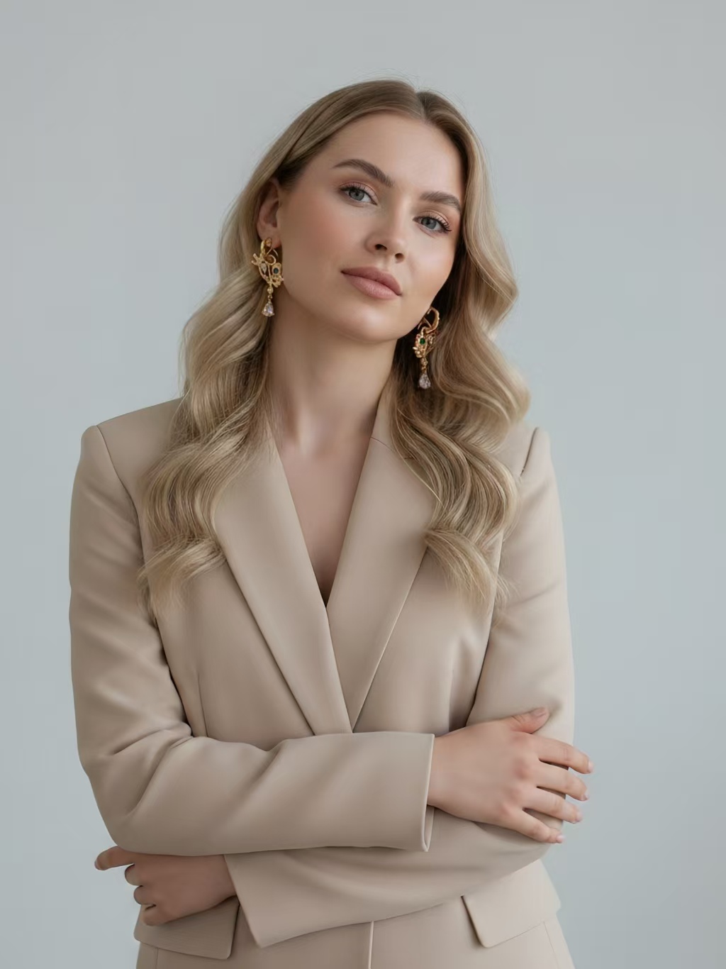 Luxurious, stylish, playful, and playful 18K 925 sterling silver earrings