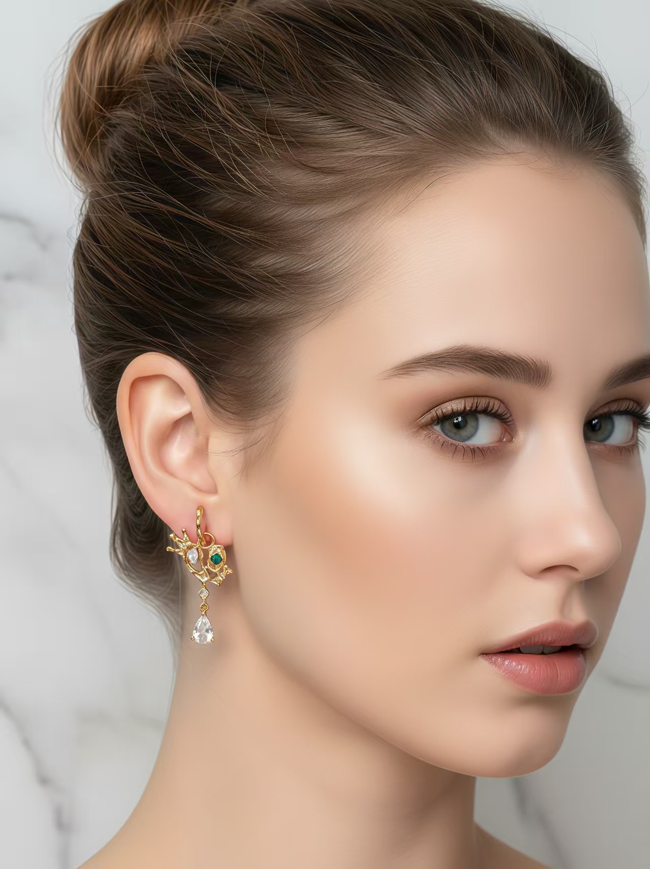 Luxurious, stylish, playful, and playful 18K 925 sterling silver earrings