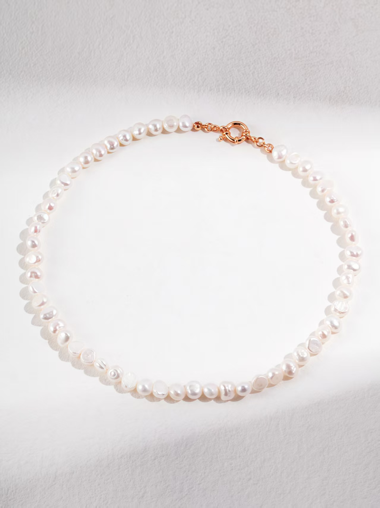 18K S925 Sterling Silver Fashion Elegant Peplum Pearl Necklace