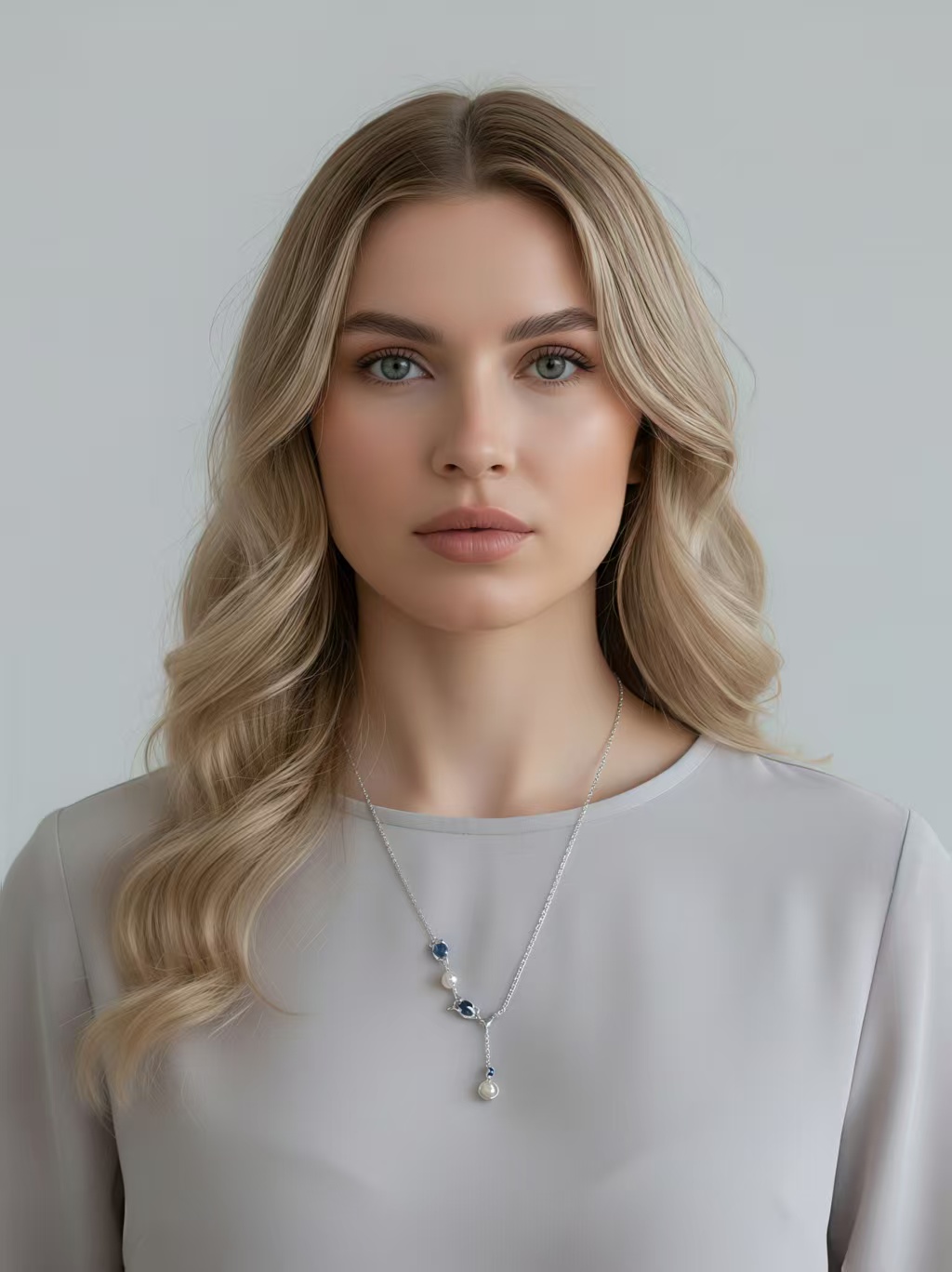 18K S925 sterling silver fashion exquisite noble earrings necklace