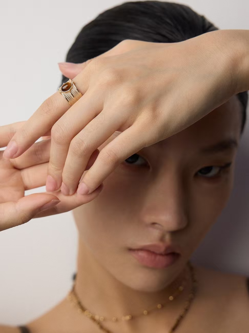 18K S925 sterling silver tiger eye stone vintage fashion luxury ring earrings necklace bracelet