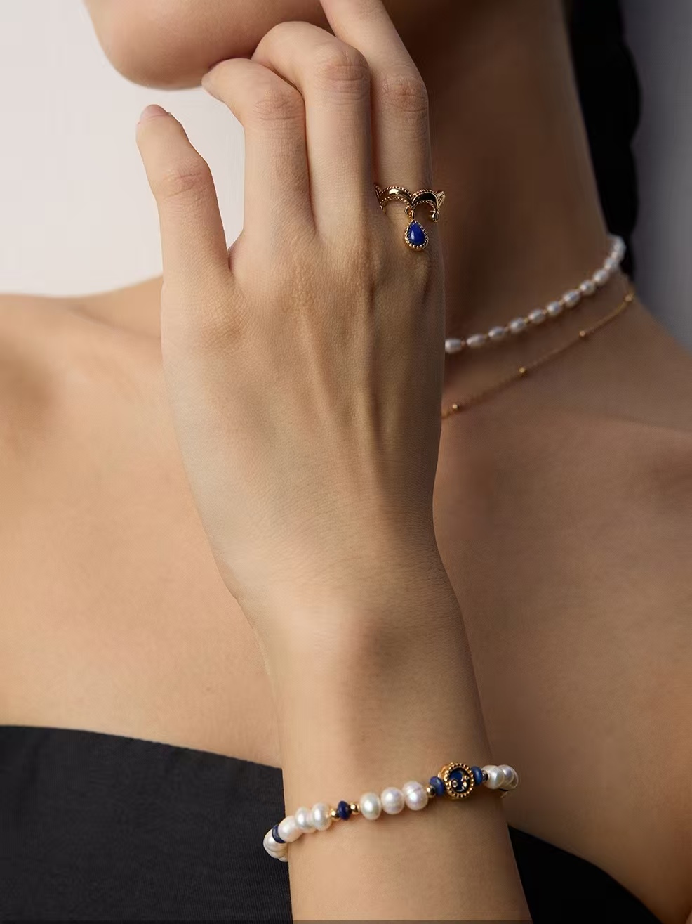 18K S925 Sterling Silver Vintage Temperament Fashion Earrings Necklace