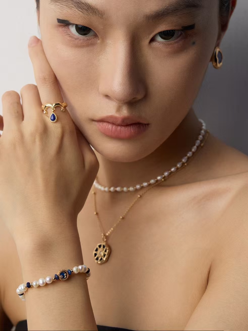 18K S925 Sterling Silver Vintage Temperament Fashion Earrings Necklace