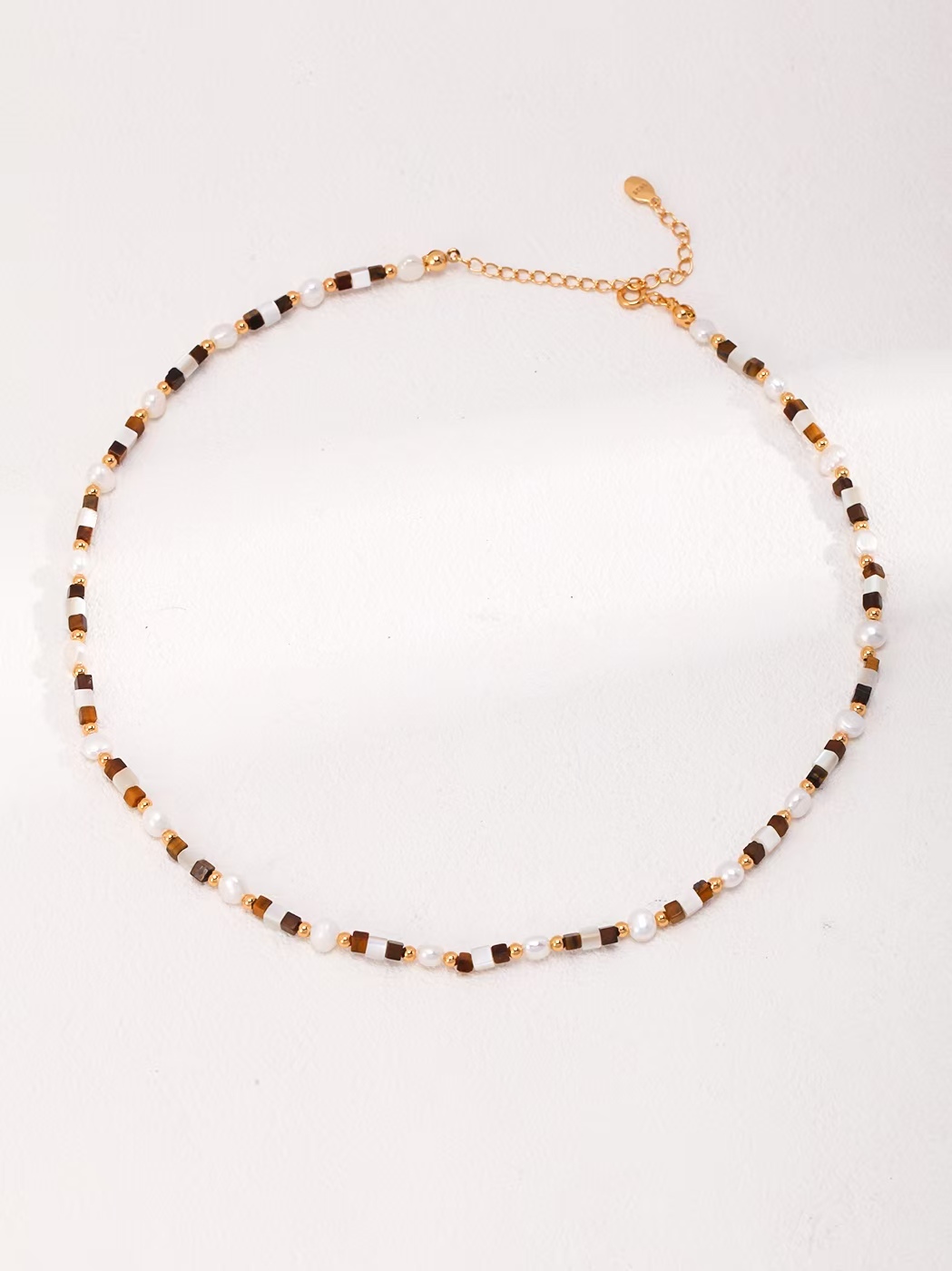 18K S925 Sterling Silver Fashion Retro Niche Pearl Earrings and Necklace