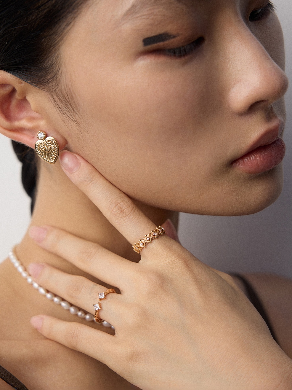 18K Gold S925 Sterling Silver Designer Zirconia Ring