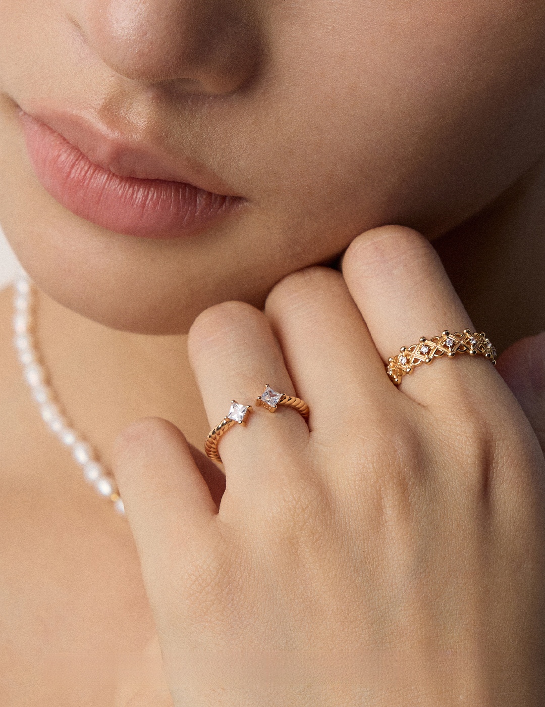 18K Gold S925 Sterling Silver Designer Zirconia Ring