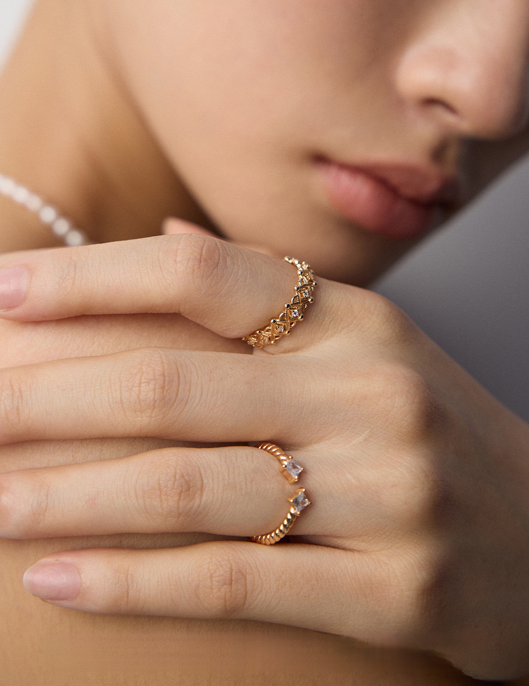 18K Gold S925 Sterling Silver Designer Zirconia Ring