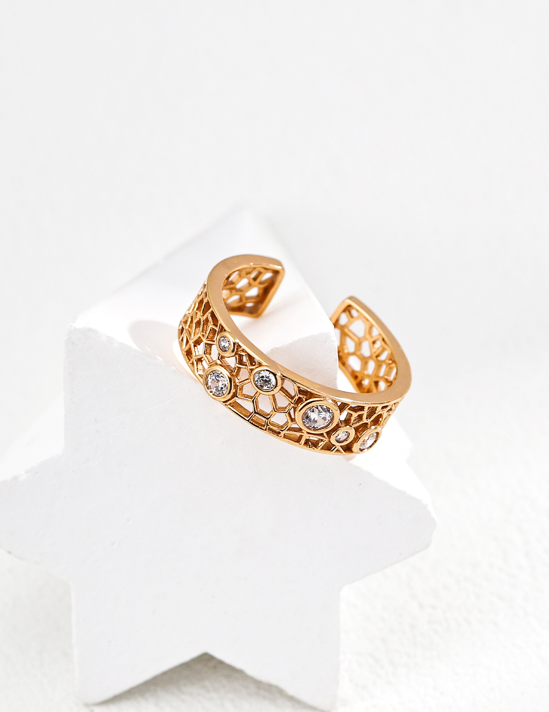 18K S925 sterling silver vintage gorgeous ring