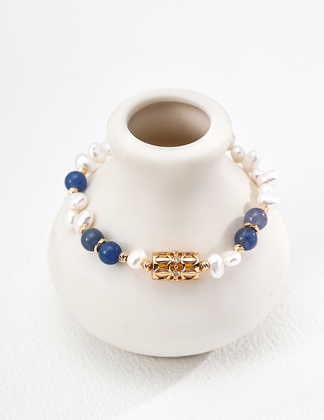 18K S925 sterling silver versatile fashion natural pearl bracelet