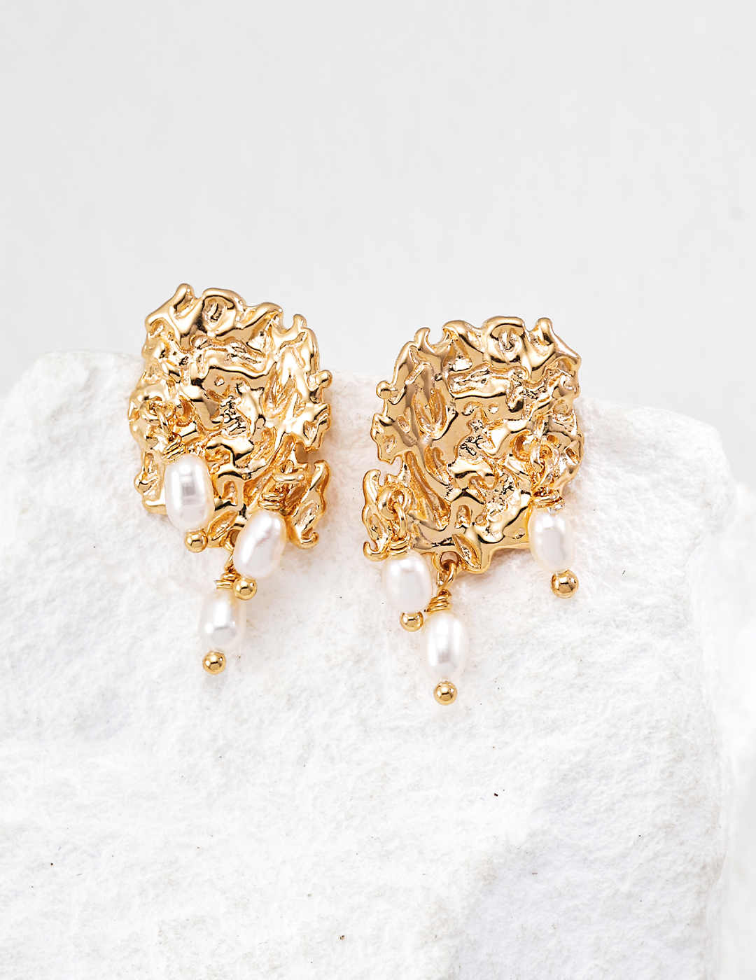 18K 925 sterling silver pearl earrings, elegant and simple, and elegant