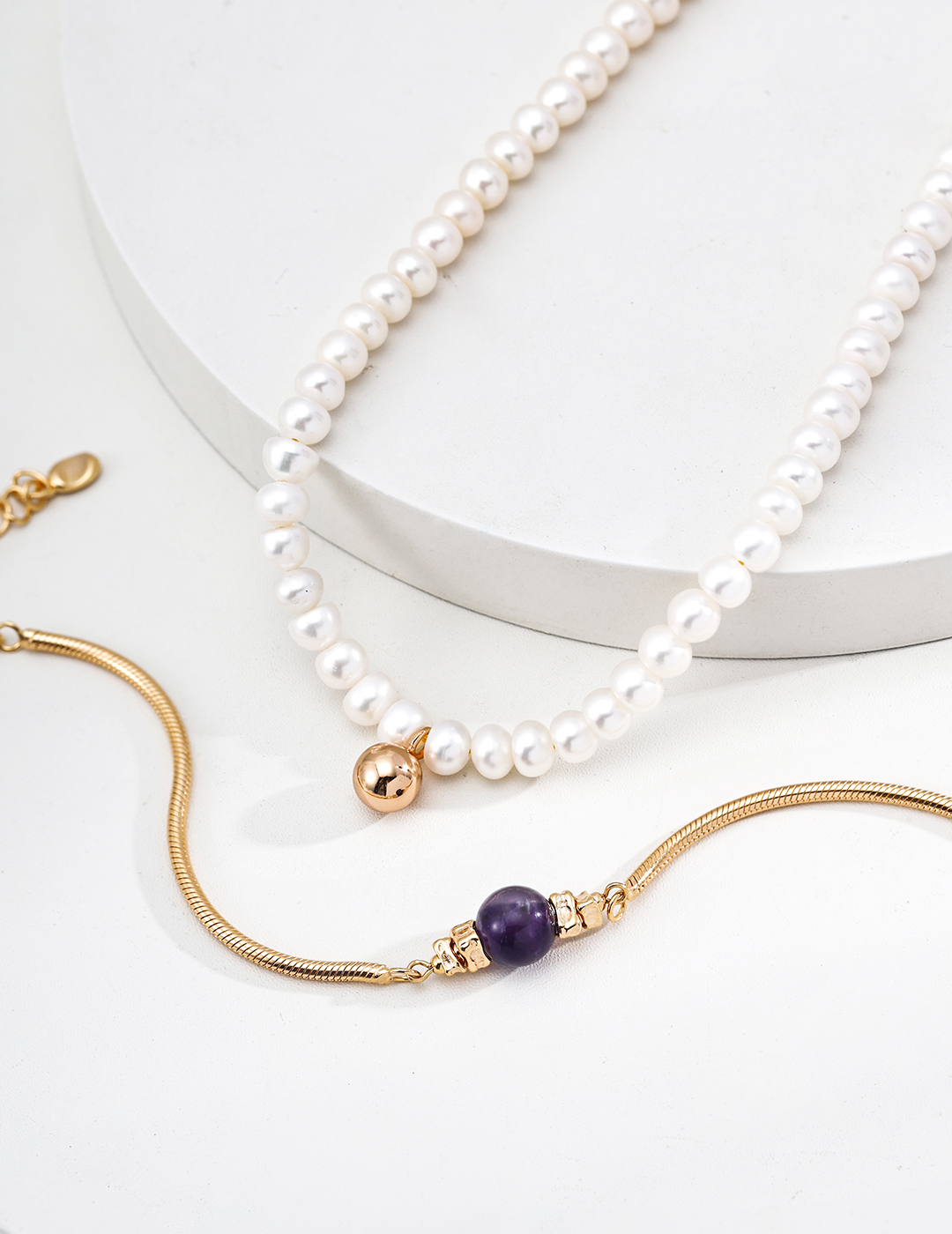 18K S925 sterling silver fashionable mysterious high-end amethyst bracelet