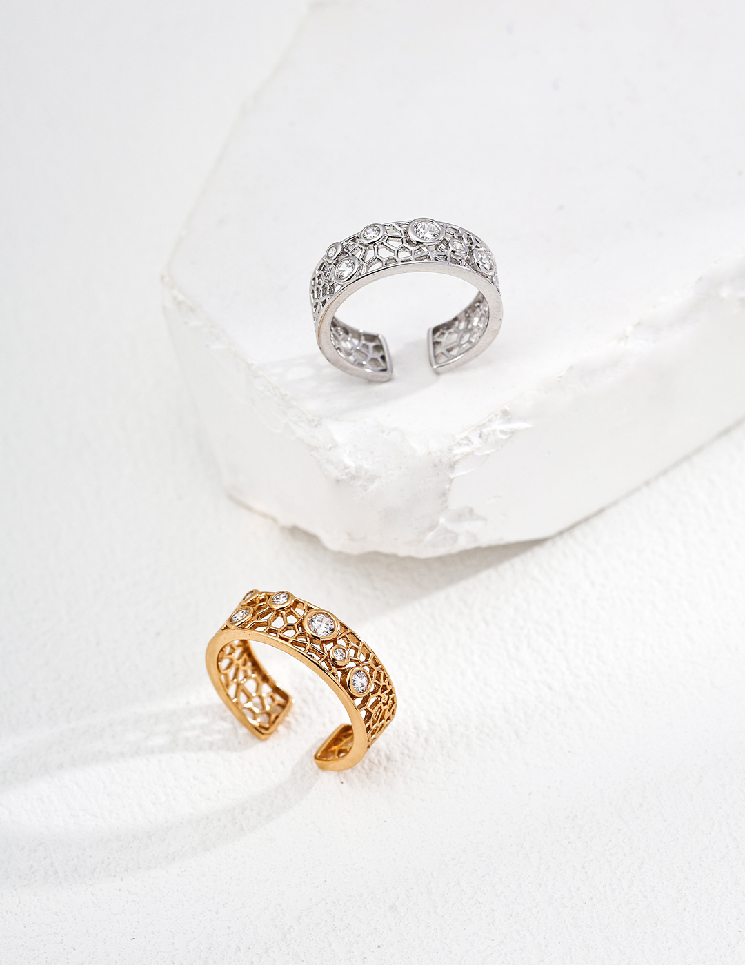 18K S925 sterling silver vintage gorgeous ring