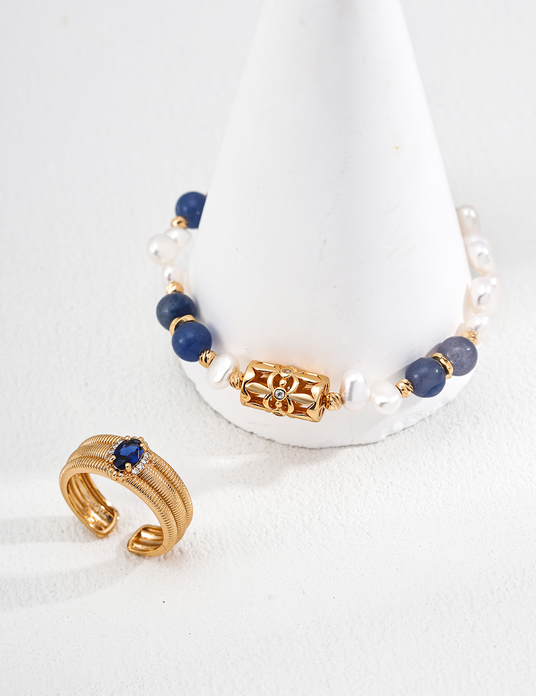 18K S925 sterling silver retro high-end ring