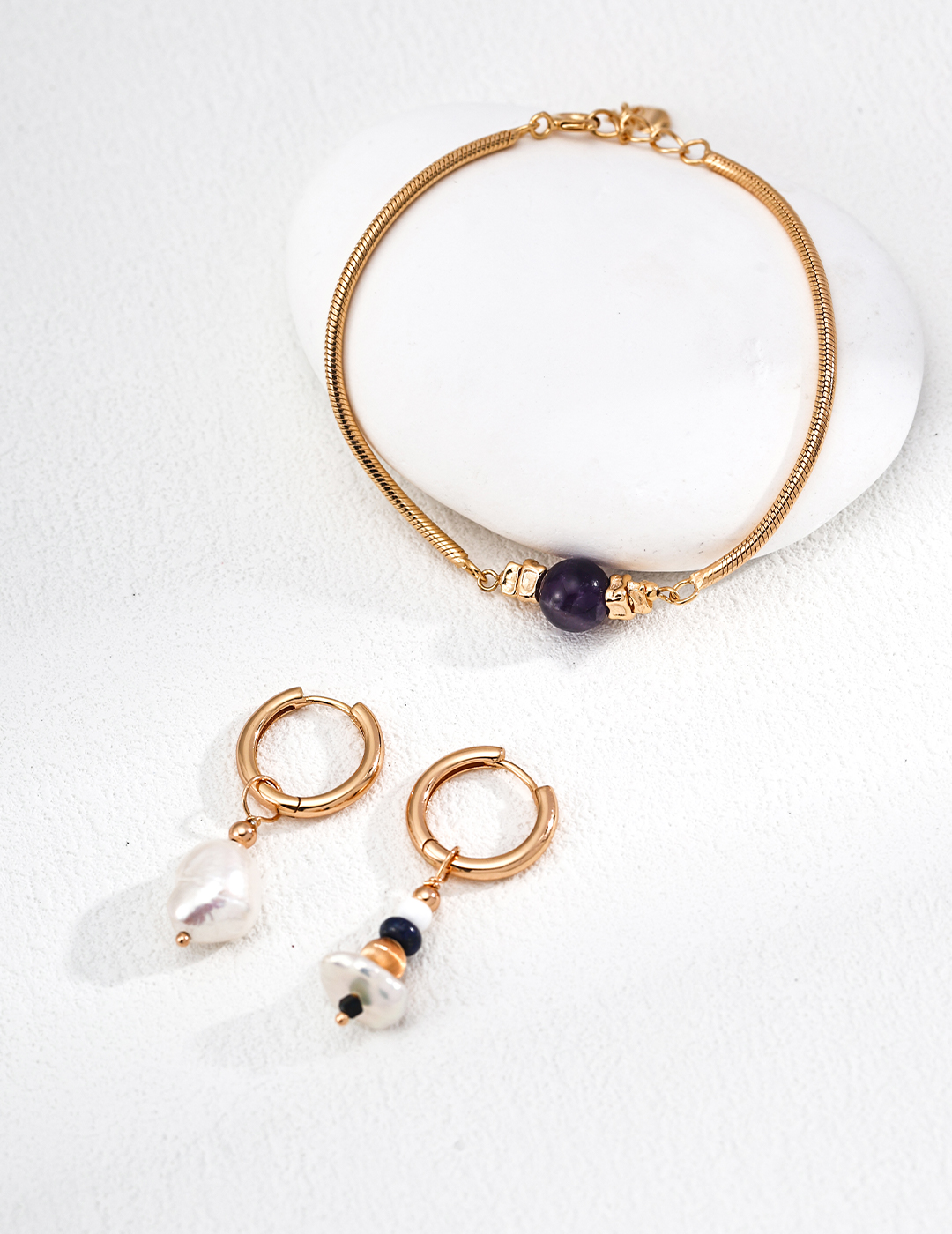 18K S925 sterling silver fashionable mysterious high-end amethyst bracelet