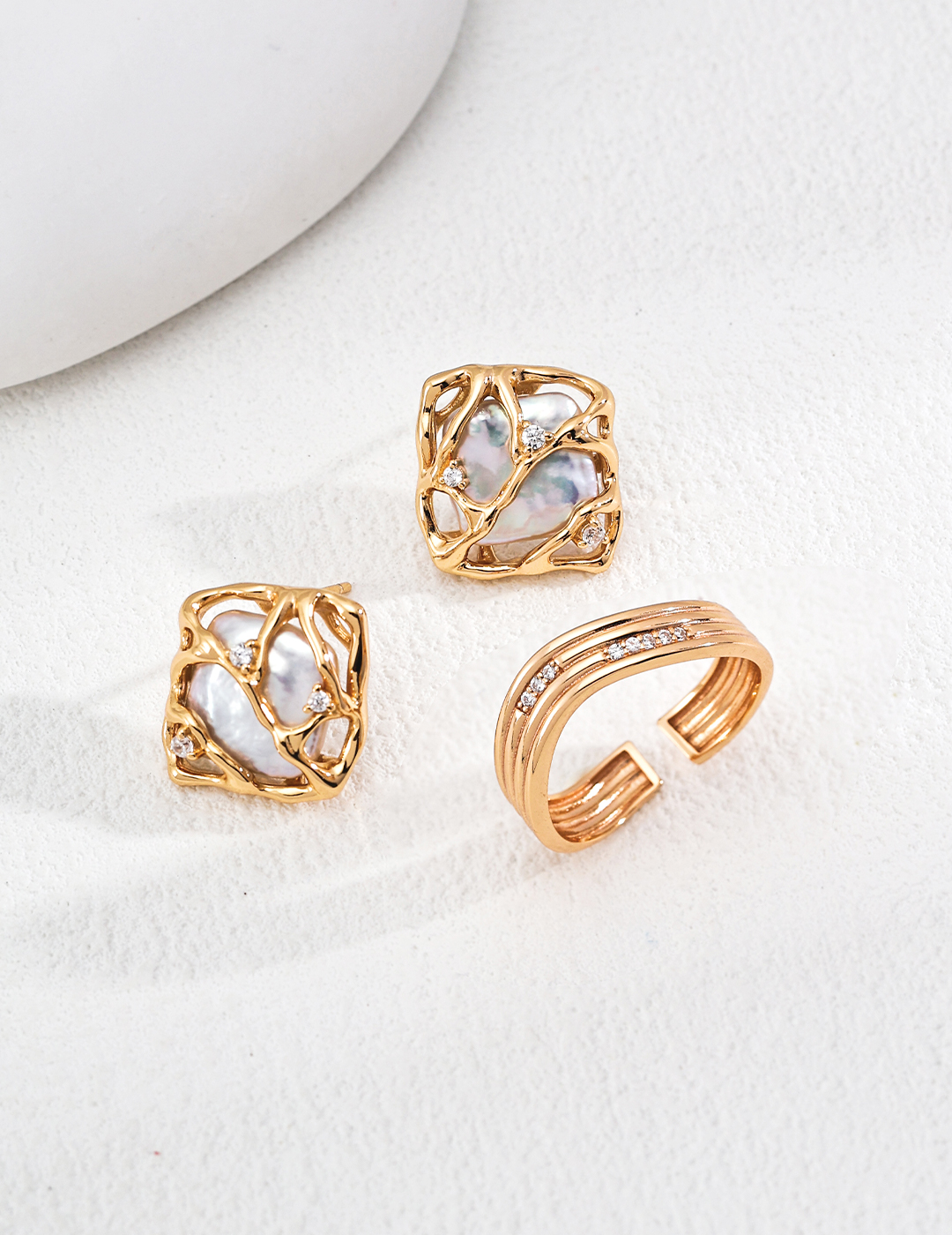 18K S925 sterling silver, stylish, simple, and versatile ring