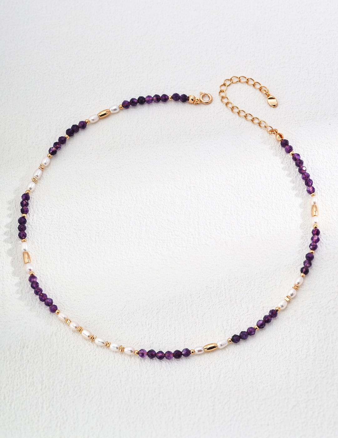 925 Silver Vintage Luxury Fashion Natural Pearl Amethyst Necklace