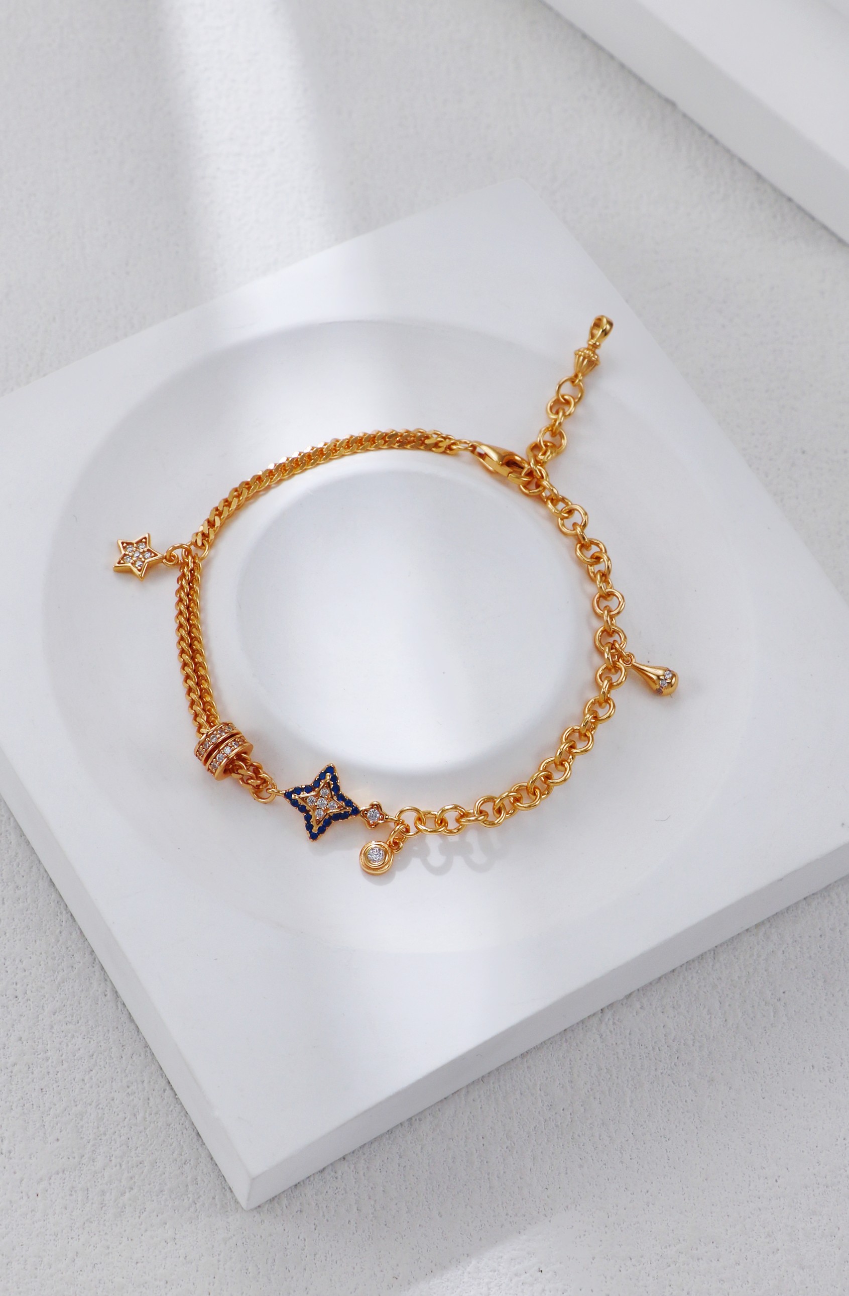 18K Gold S925 Silver Fashion Unique Zirconia Bracelet