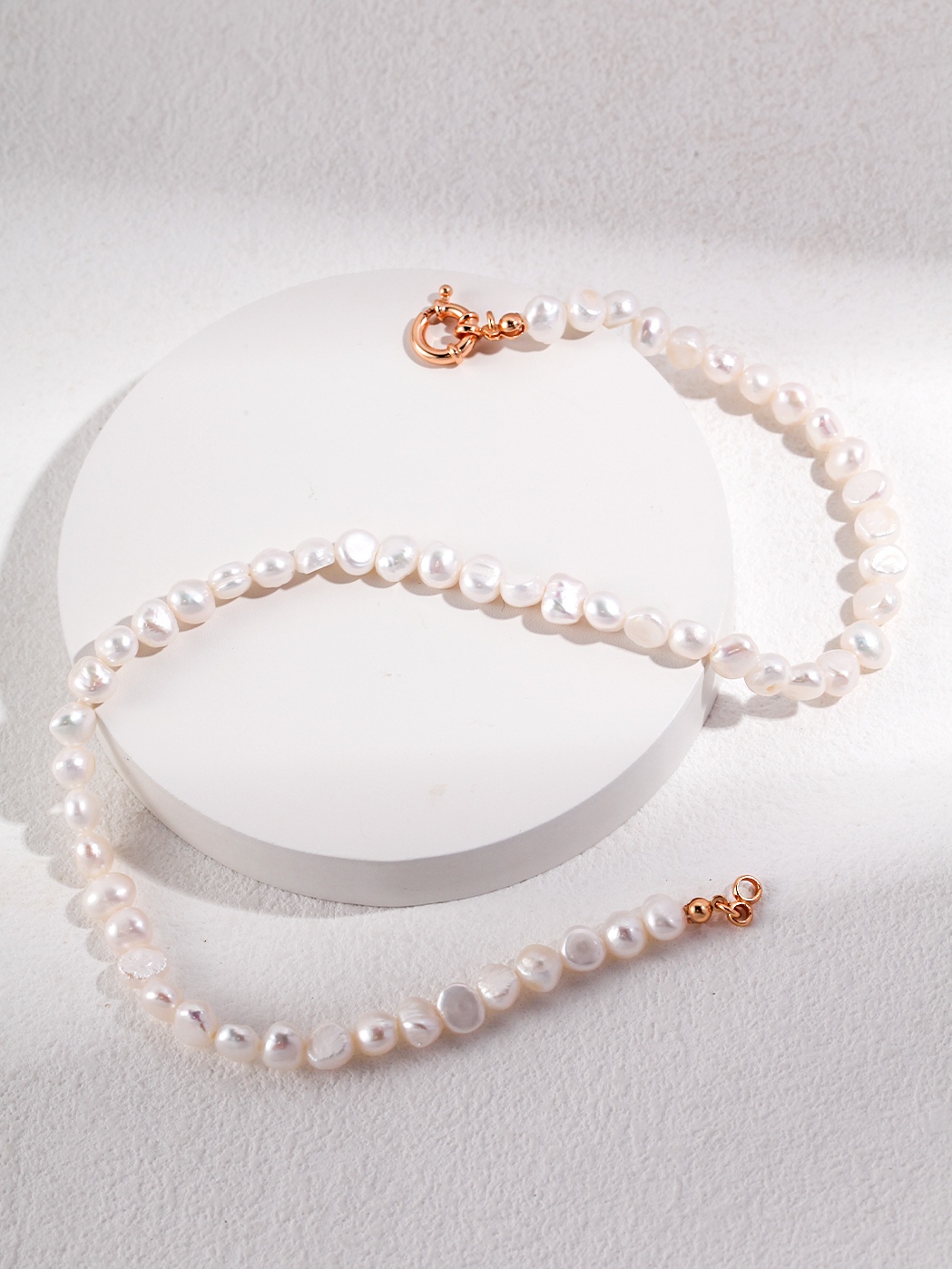 18K S925 Sterling Silver Fashion Elegant Peplum Pearl Necklace